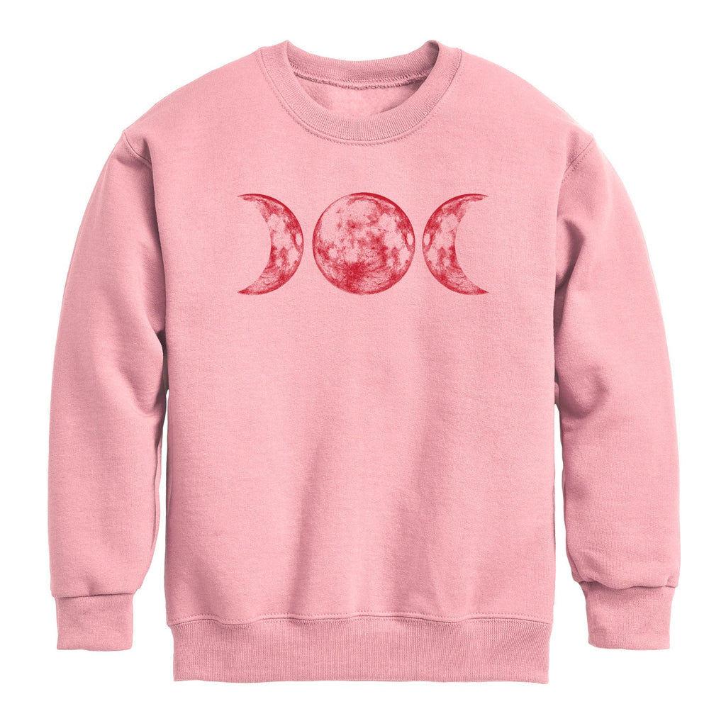 Instant Message - Scarlet Red Moon - Youth Crew Fleece Sweatshirt