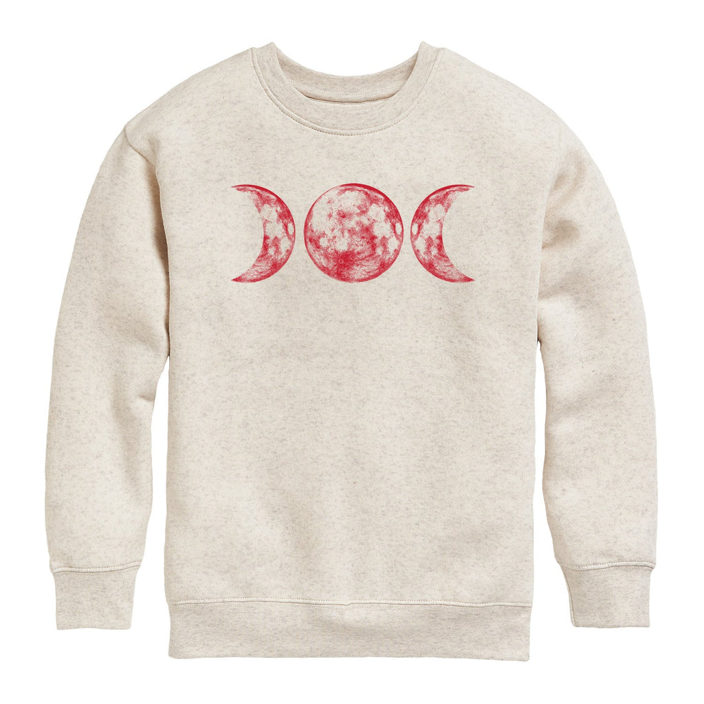 Instant Message - Scarlet Red Moon - Youth Crew Fleece Sweatshirt