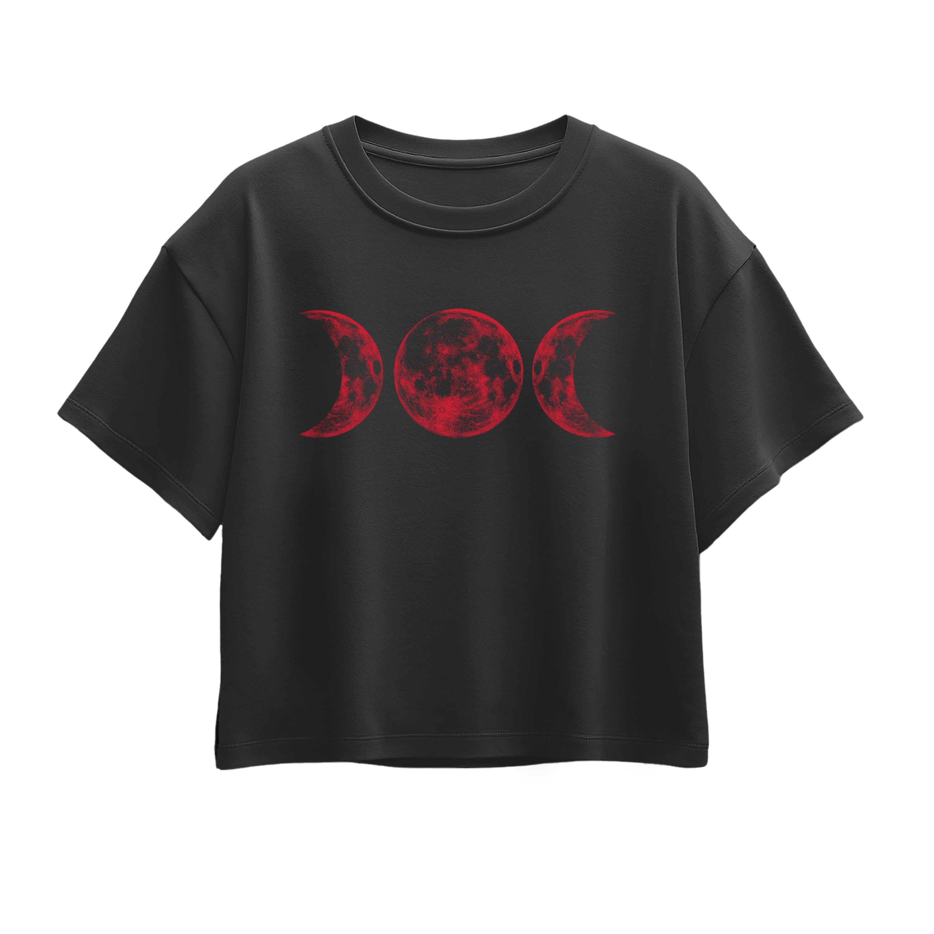 Instant Message - Scarlet Red Moon - Youth Girl Short Sleeve Boxy Tee
