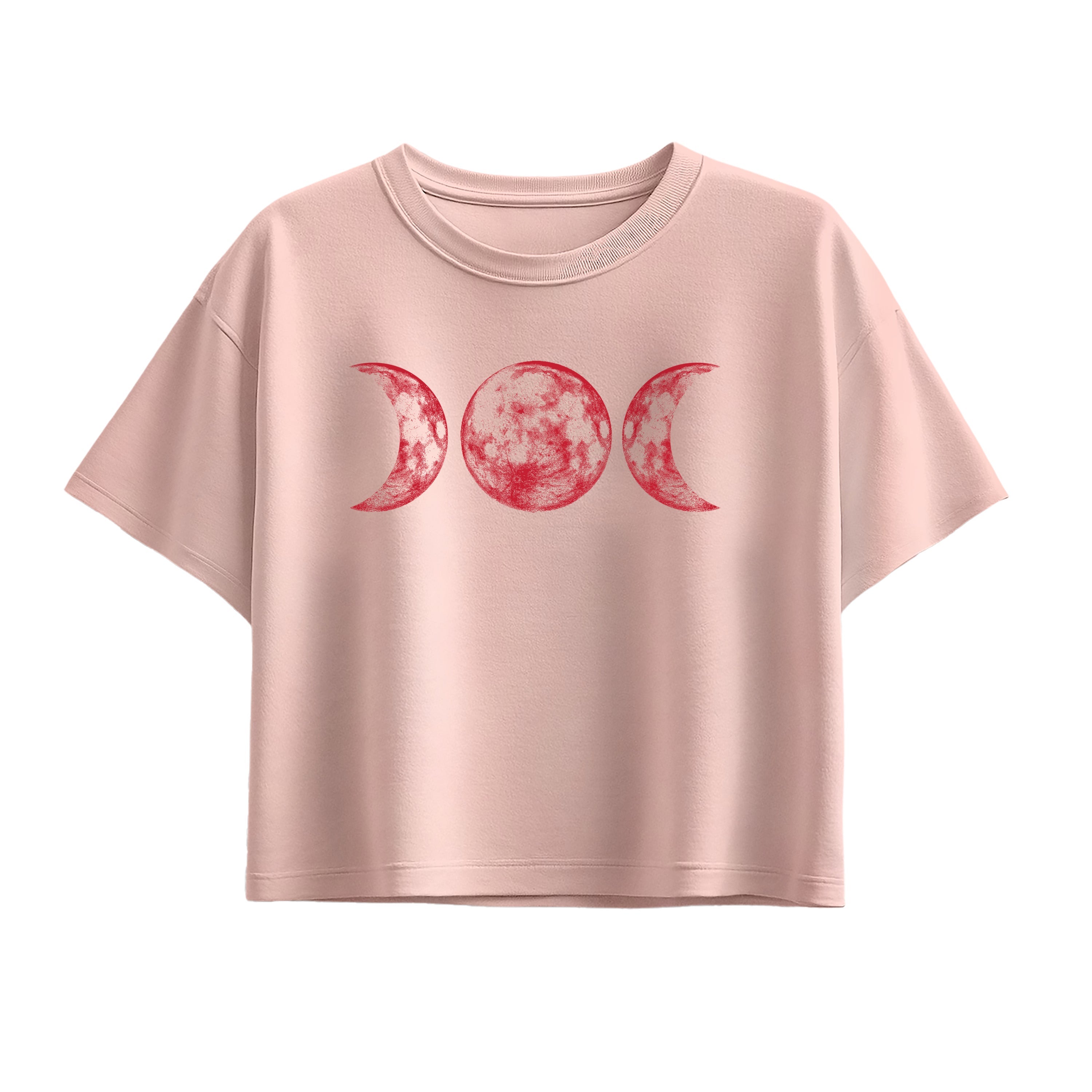 Instant Message - Scarlet Red Moon - Youth Girl Short Sleeve Boxy Tee