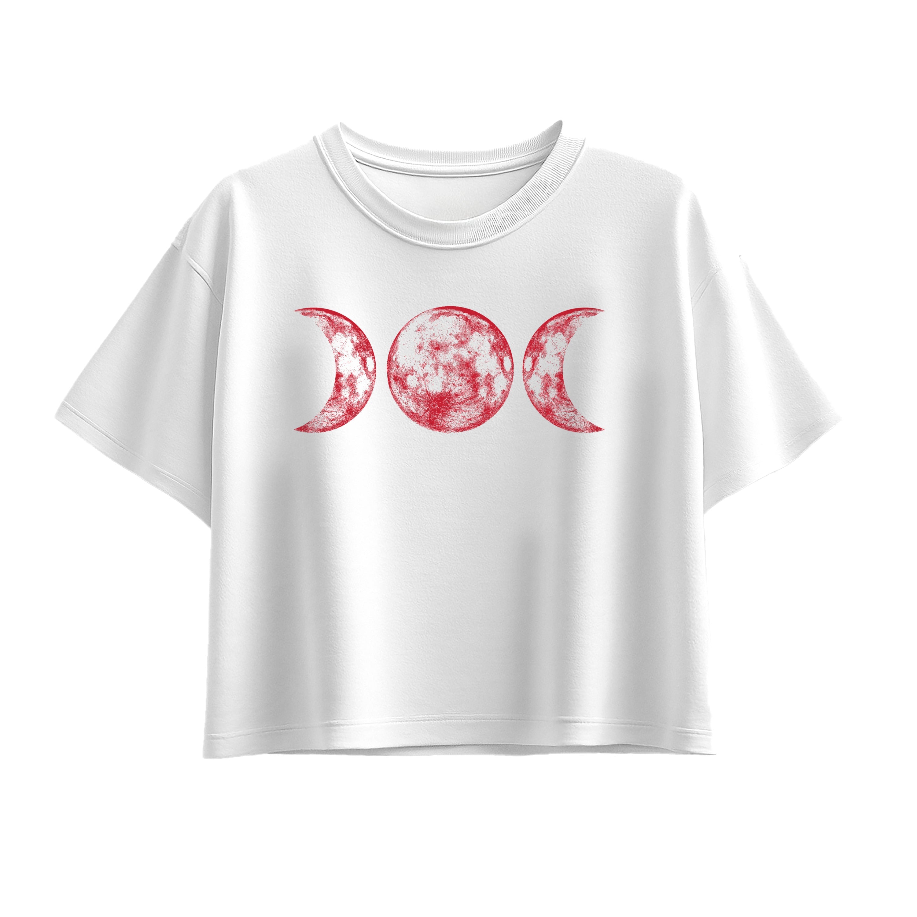 Instant Message - Scarlet Red Moon - Youth Girl Short Sleeve Boxy Tee