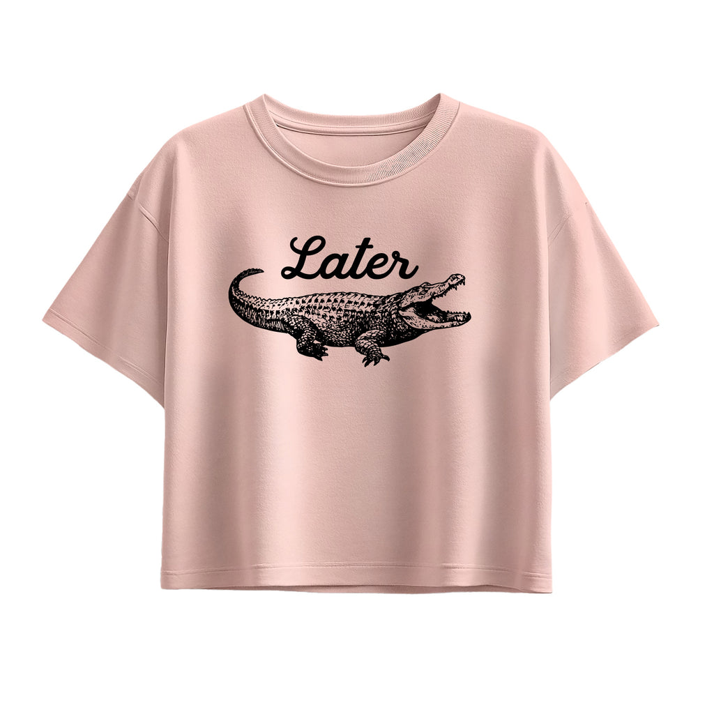 Instant Message - Later Gator - Youth Girl Short Sleeve Boxy Tee