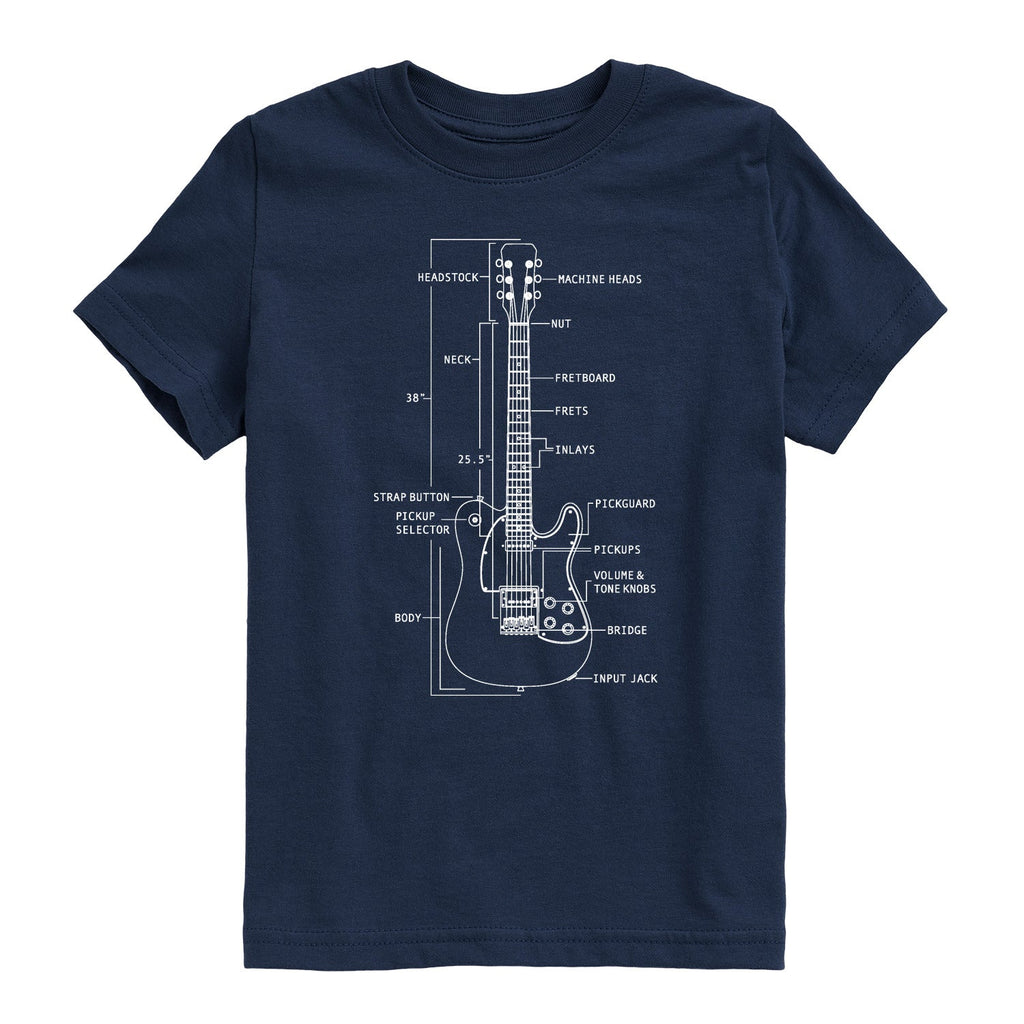 Instant Message - Guitar Diagram - Youth Short Sleeve Graphic T-shirt