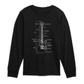 Instant Message - Guitar Diagram - Youth Long Sleeve Graphic T-shirt