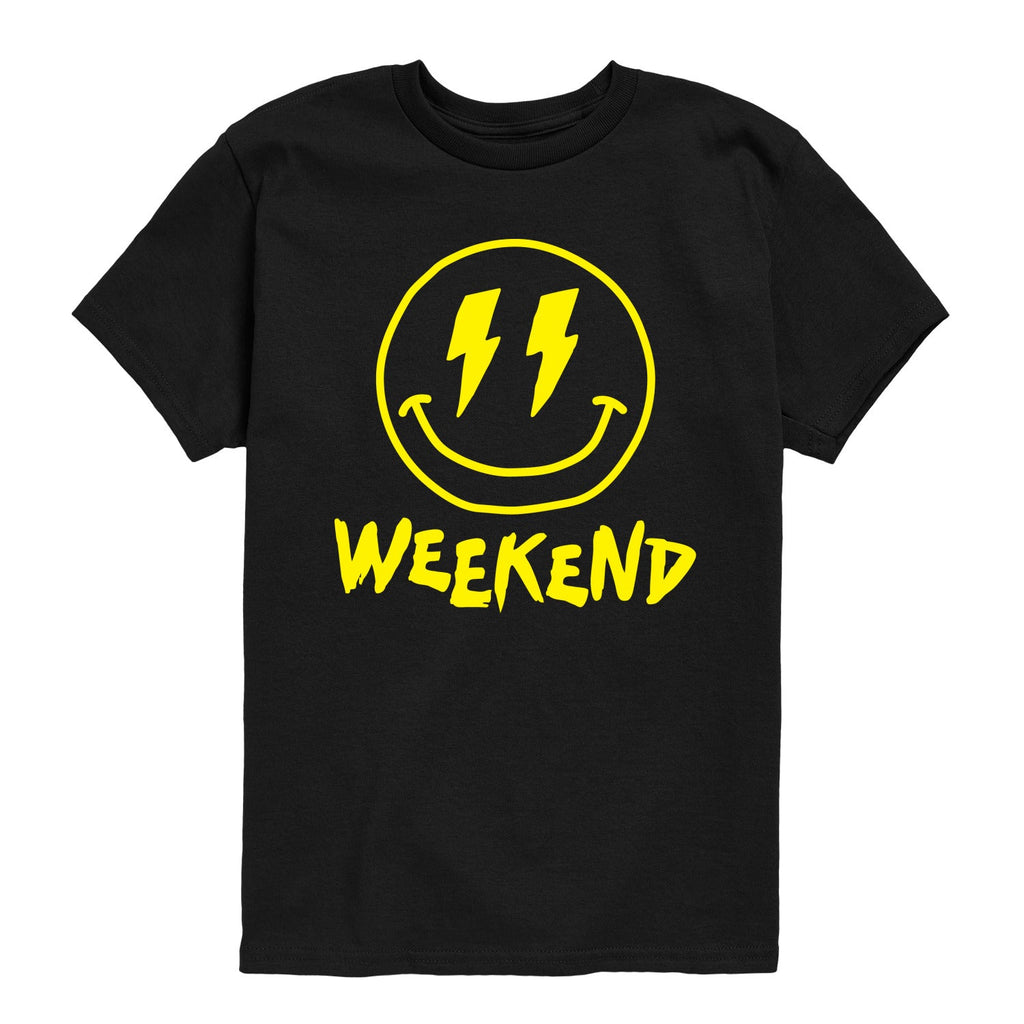 Instant Message - Weekend Smile Face - Youth Short Sleeve Graphic T-shirt