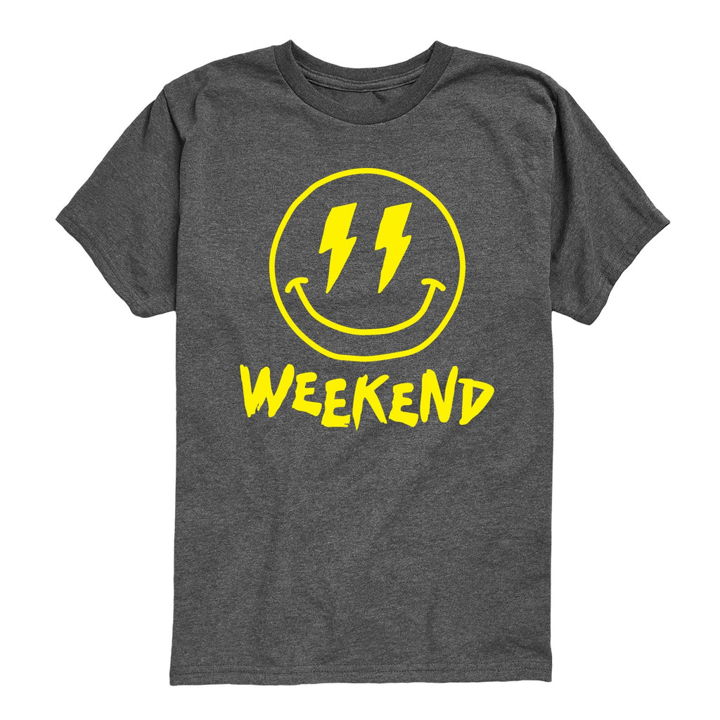 Instant Message - Weekend Smile Face - Youth Short Sleeve Graphic T-shirt