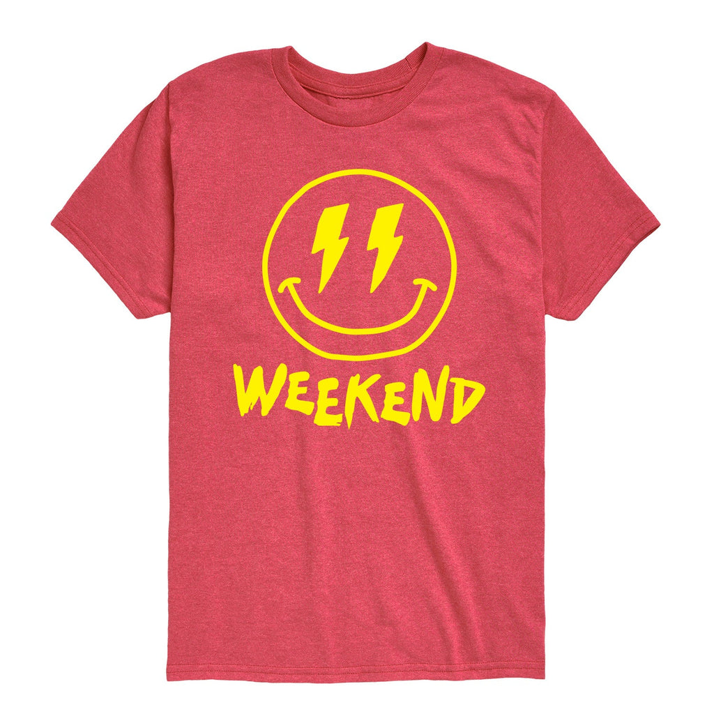Instant Message - Weekend Smile Face - Youth Short Sleeve Graphic T-shirt