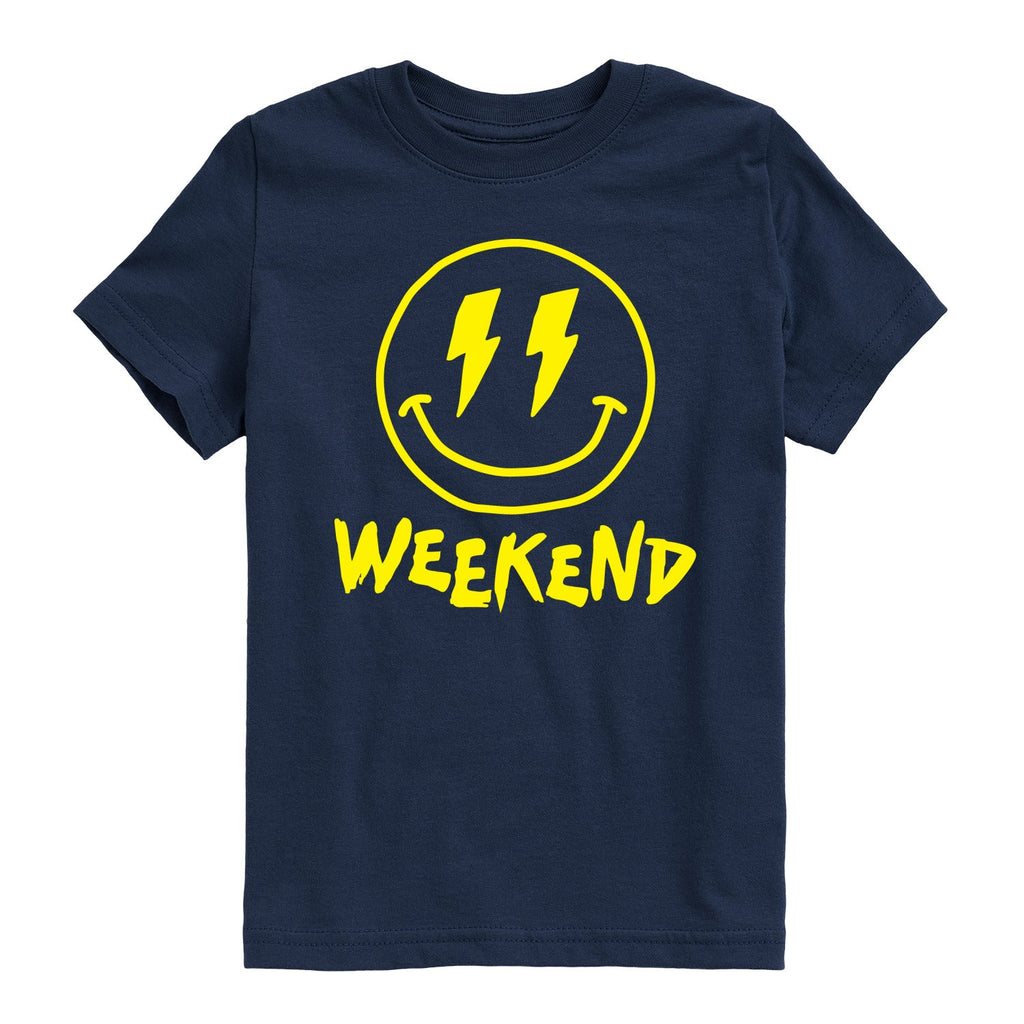 Instant Message - Weekend Smile Face - Youth Short Sleeve Graphic T-shirt