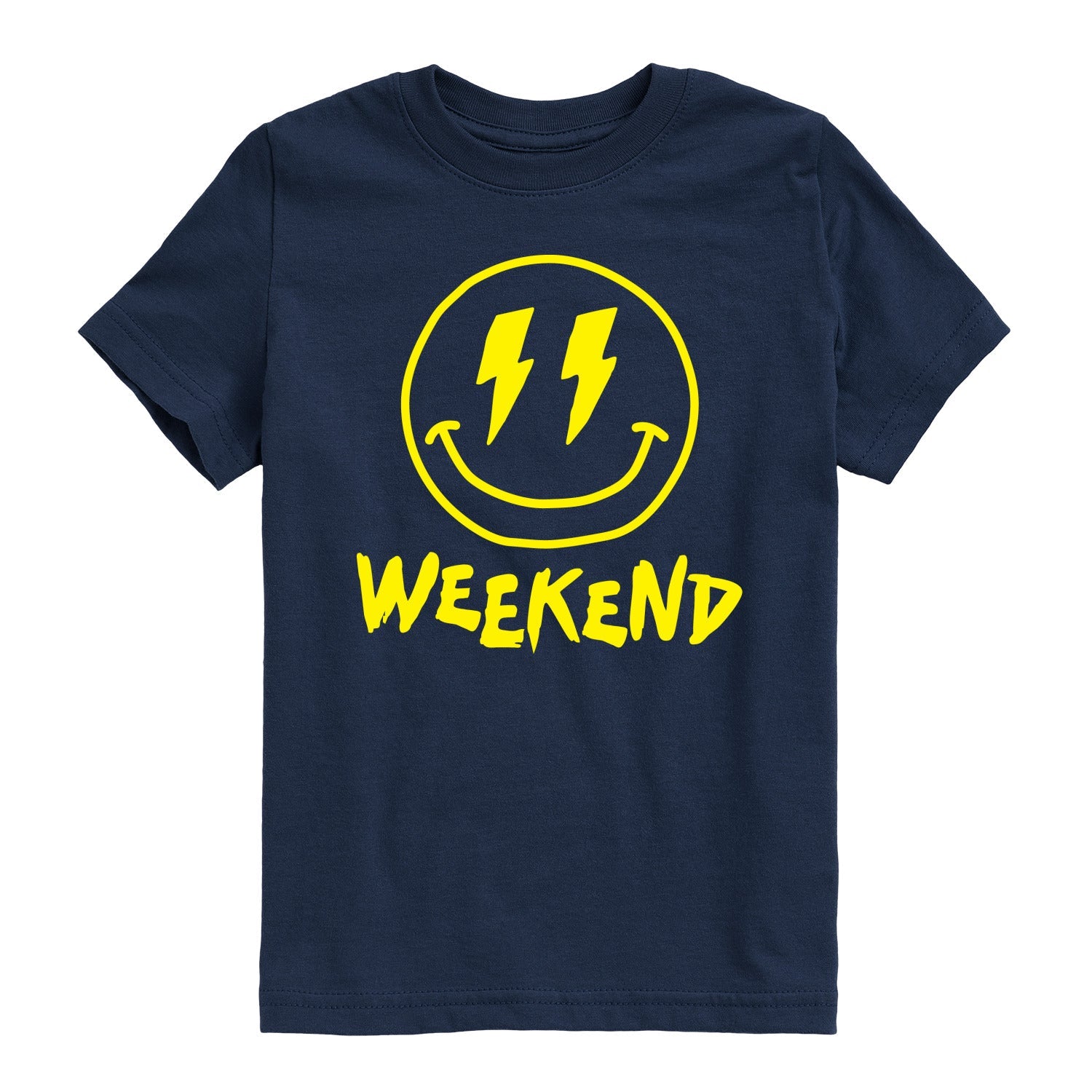 Instant Message - Weekend Smile Face - Youth Short Sleeve Graphic T-shirt