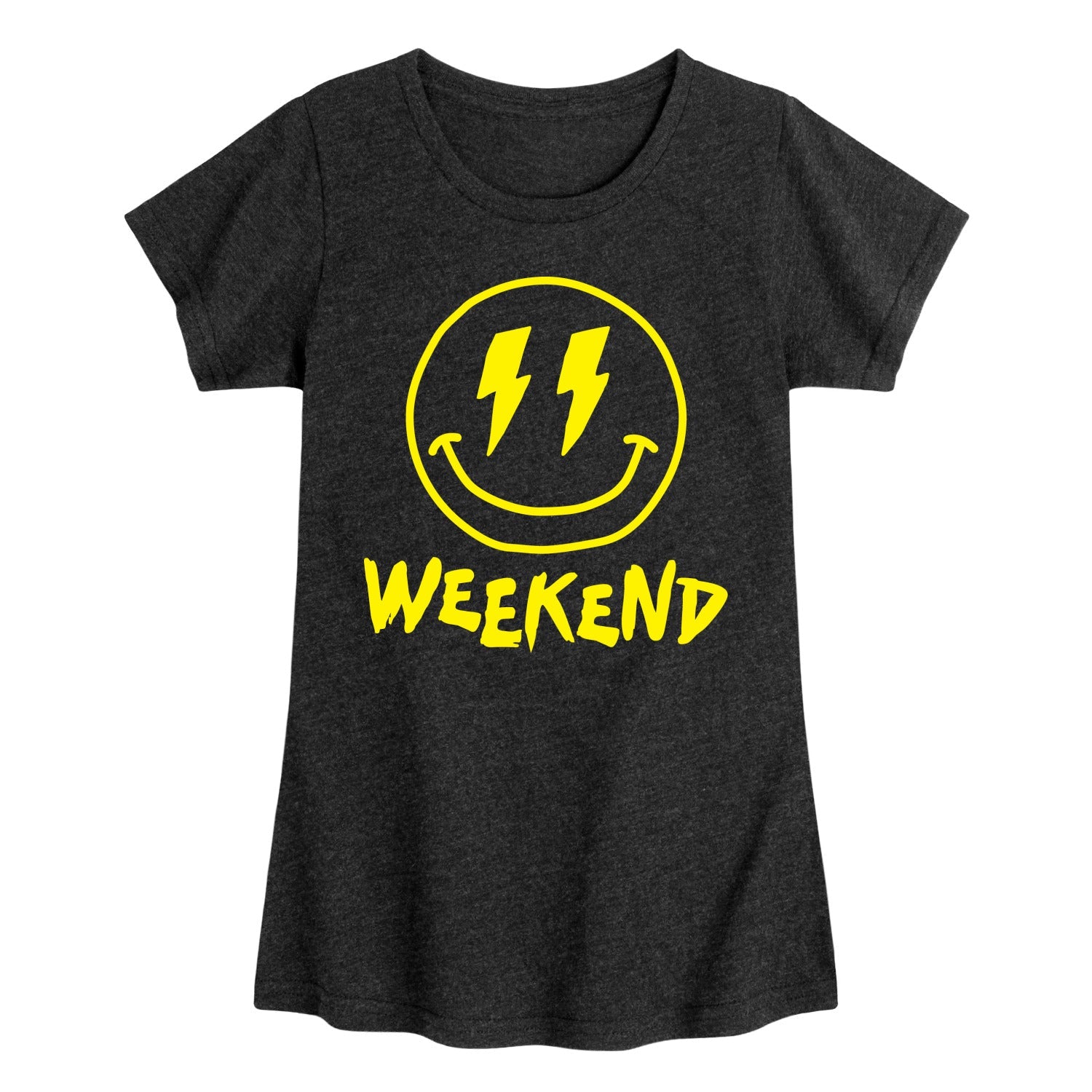 Instant Message - Weekend Smile Face - Youth Girls Short Sleeve T-shirt