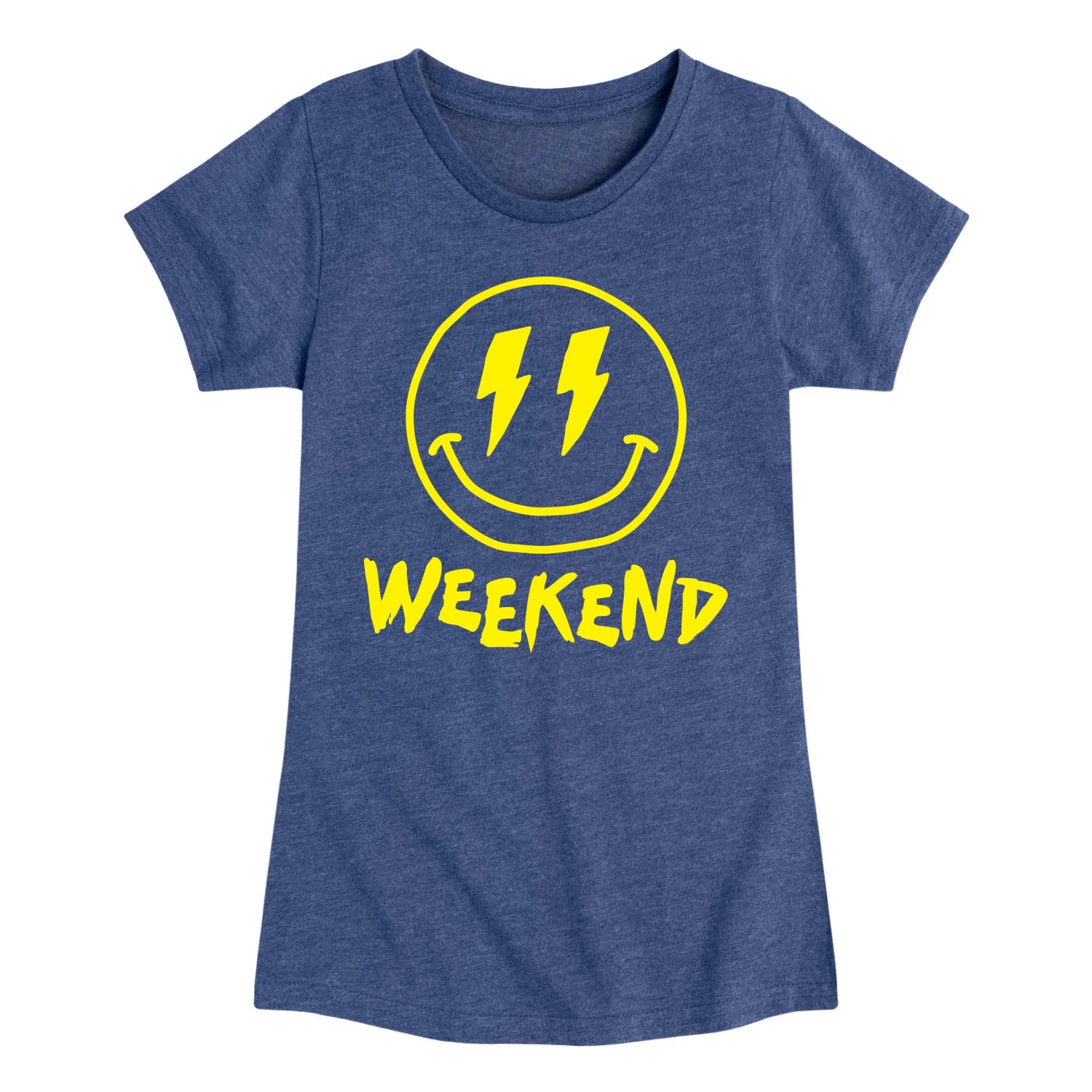 Instant Message - Weekend Smile Face - Youth Girls Short Sleeve T-shirt
