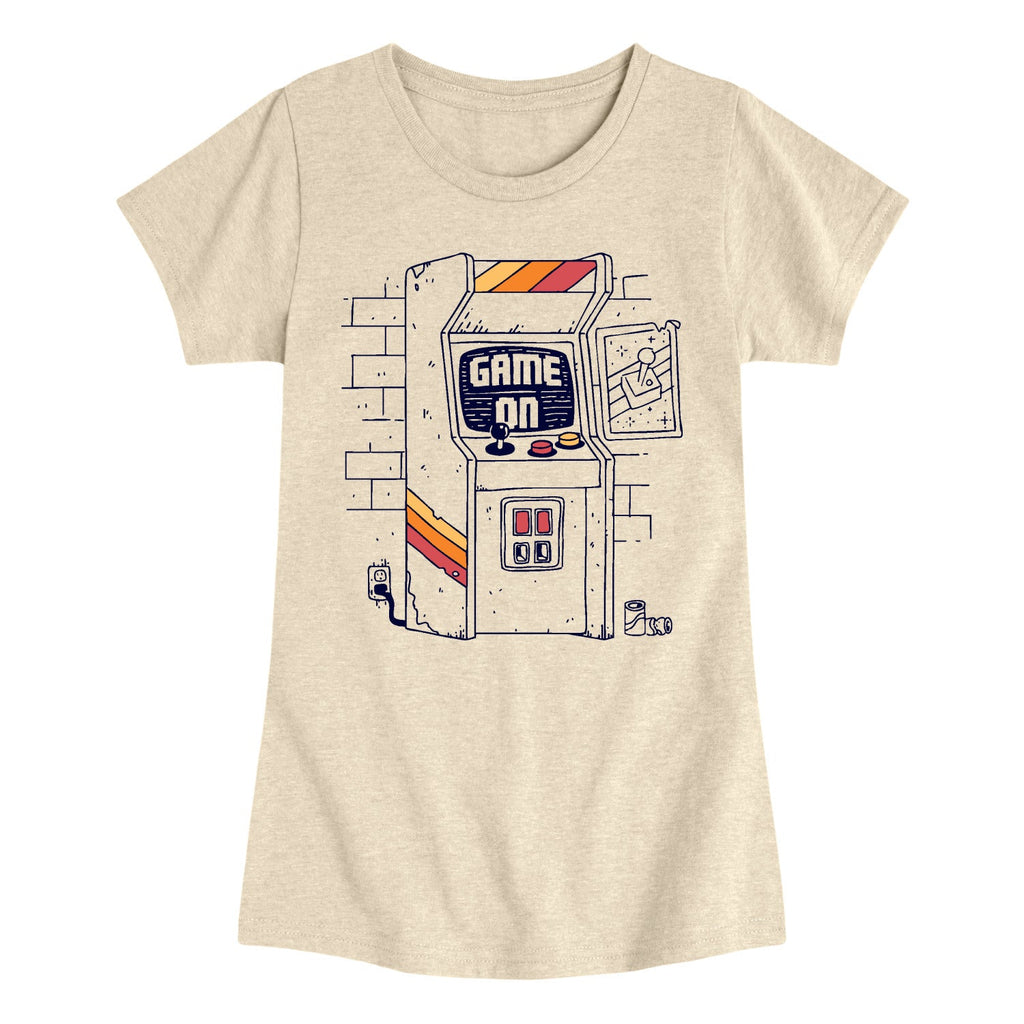 Instant Message - Arcade Scene - Youth Girls Short Sleeve T-shirt