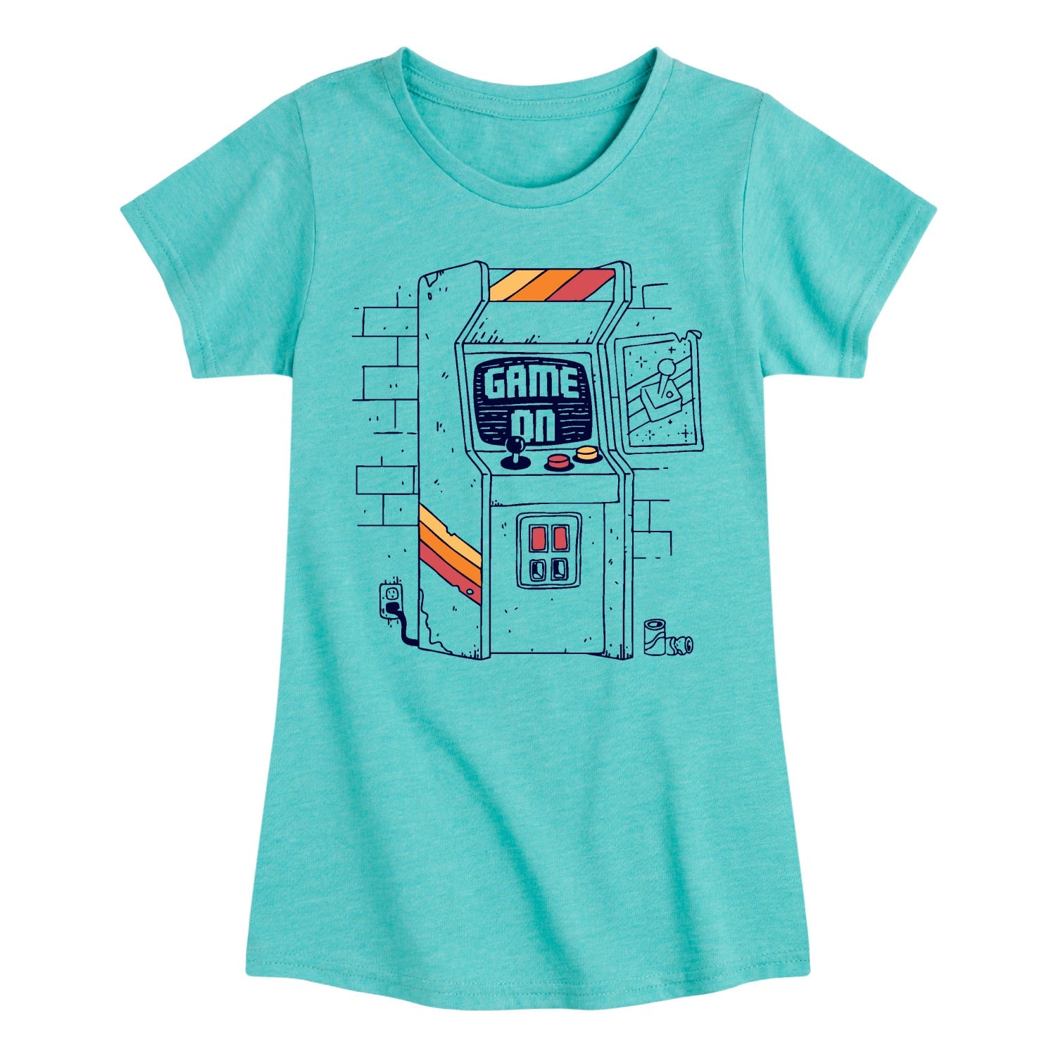 Instant Message - Arcade Scene - Youth Girls Short Sleeve T-shirt