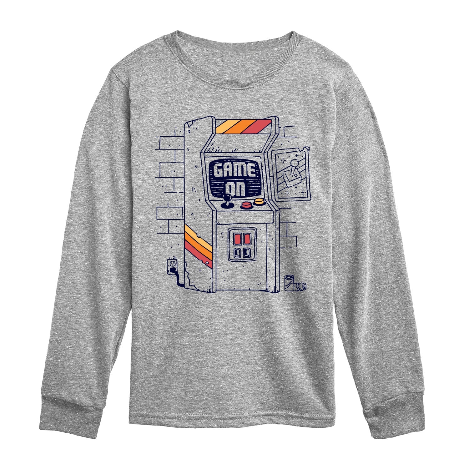 Instant Message - Arcade Scene - Youth Long Sleeve Graphic T-shirt