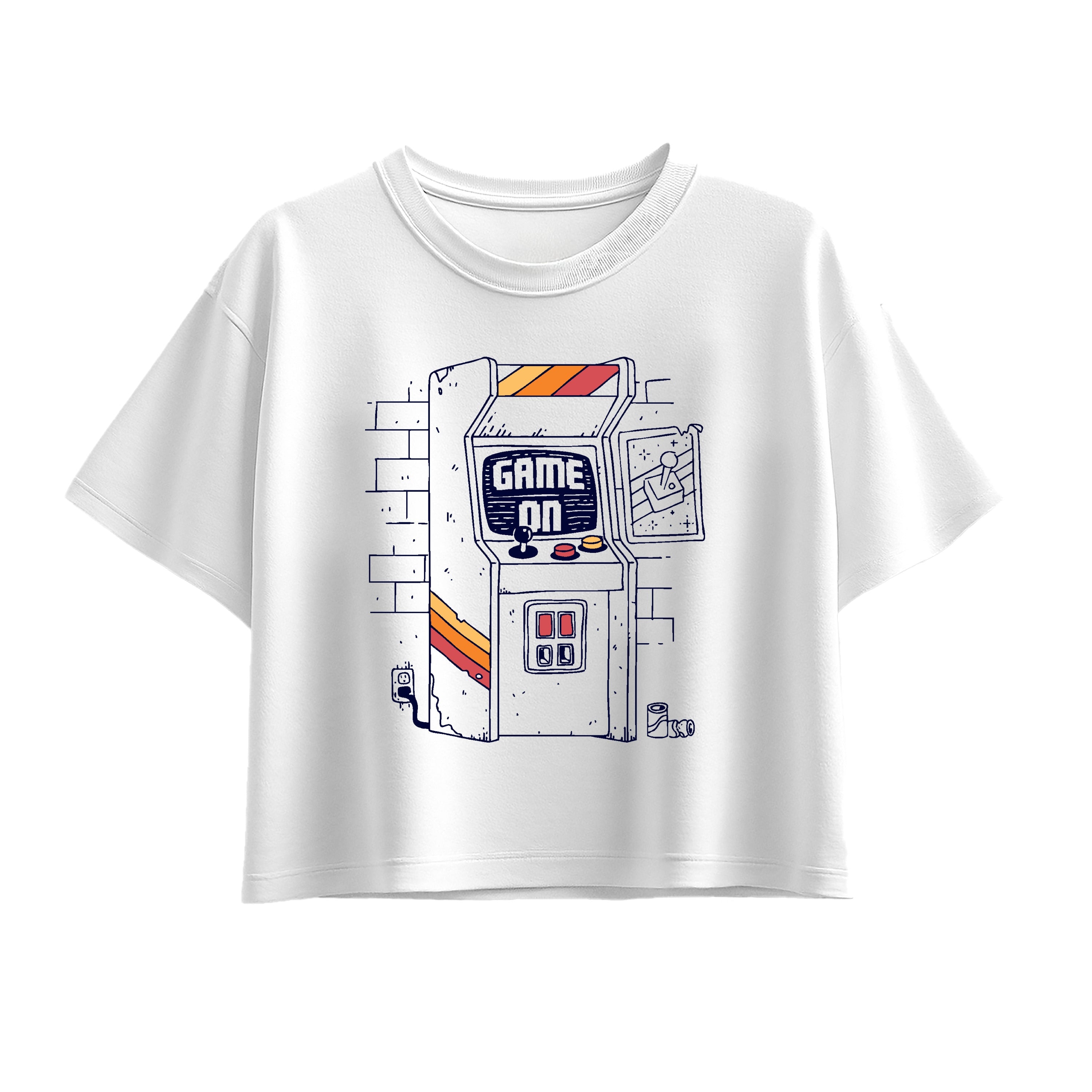 Instant Message - Arcade Scene - Youth Girl Short Sleeve Boxy Tee