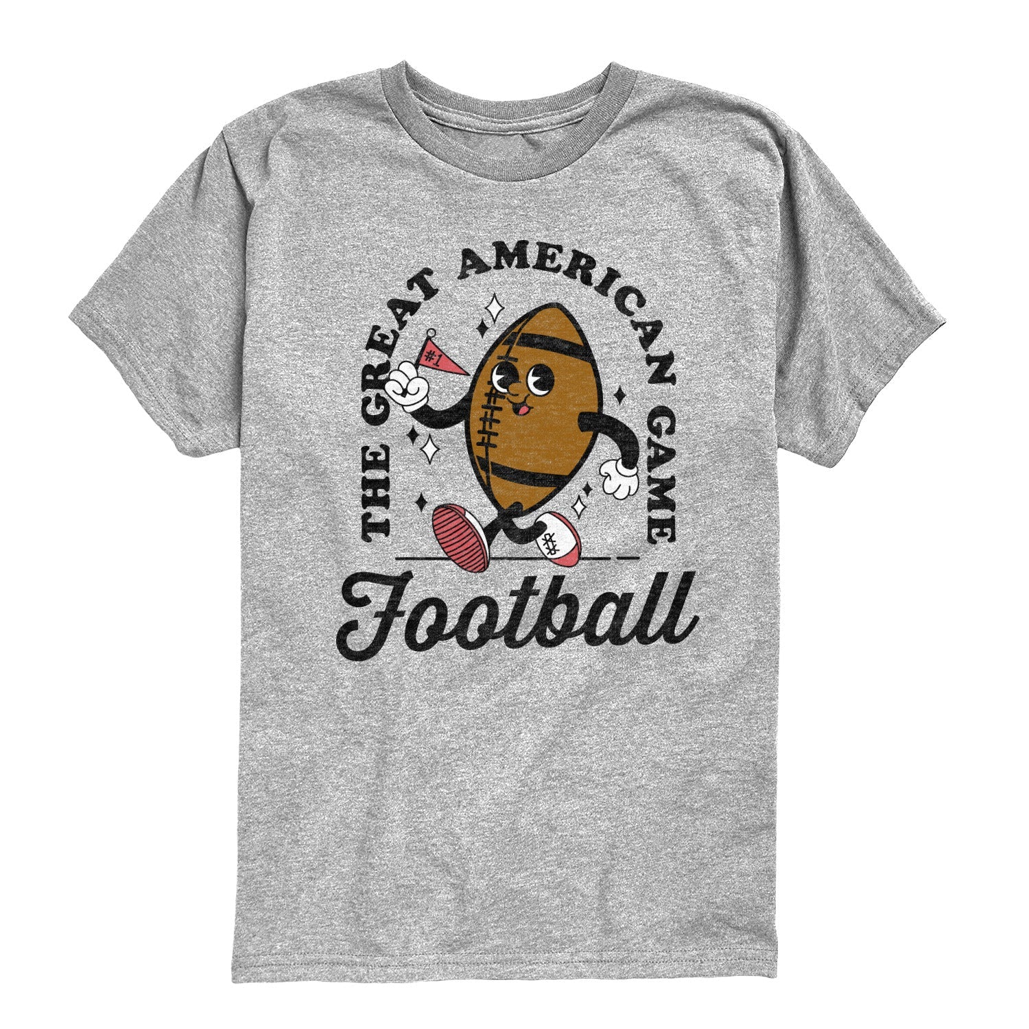 Instant Message - Vintage Football Mascot - Youth Short Sleeve Graphic T-shirt