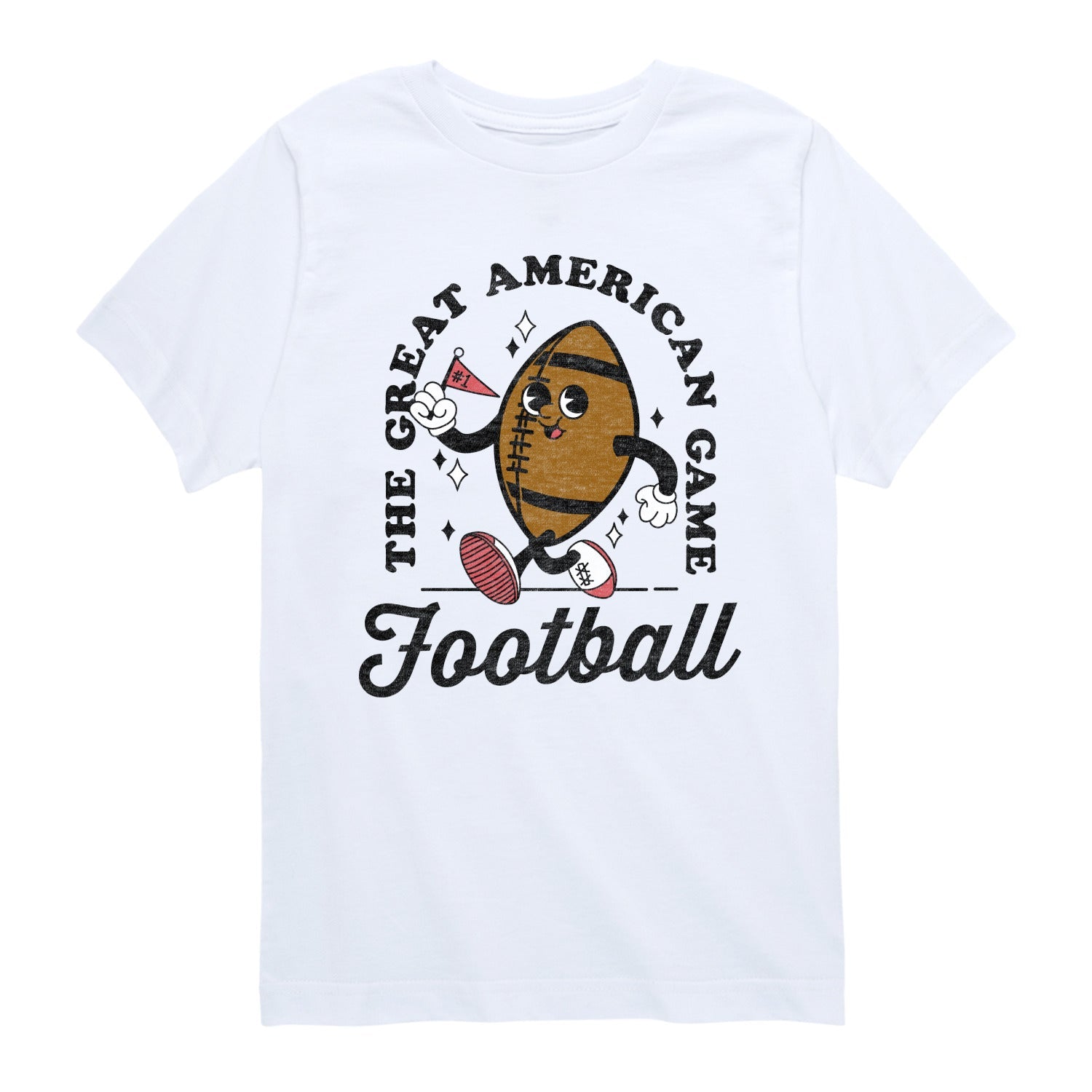 Instant Message - Vintage Football Mascot - Youth Short Sleeve Graphic T-shirt