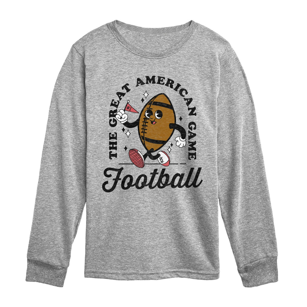 Instant Message - Vintage Football Mascot - Youth Long Sleeve Graphic T-shirt