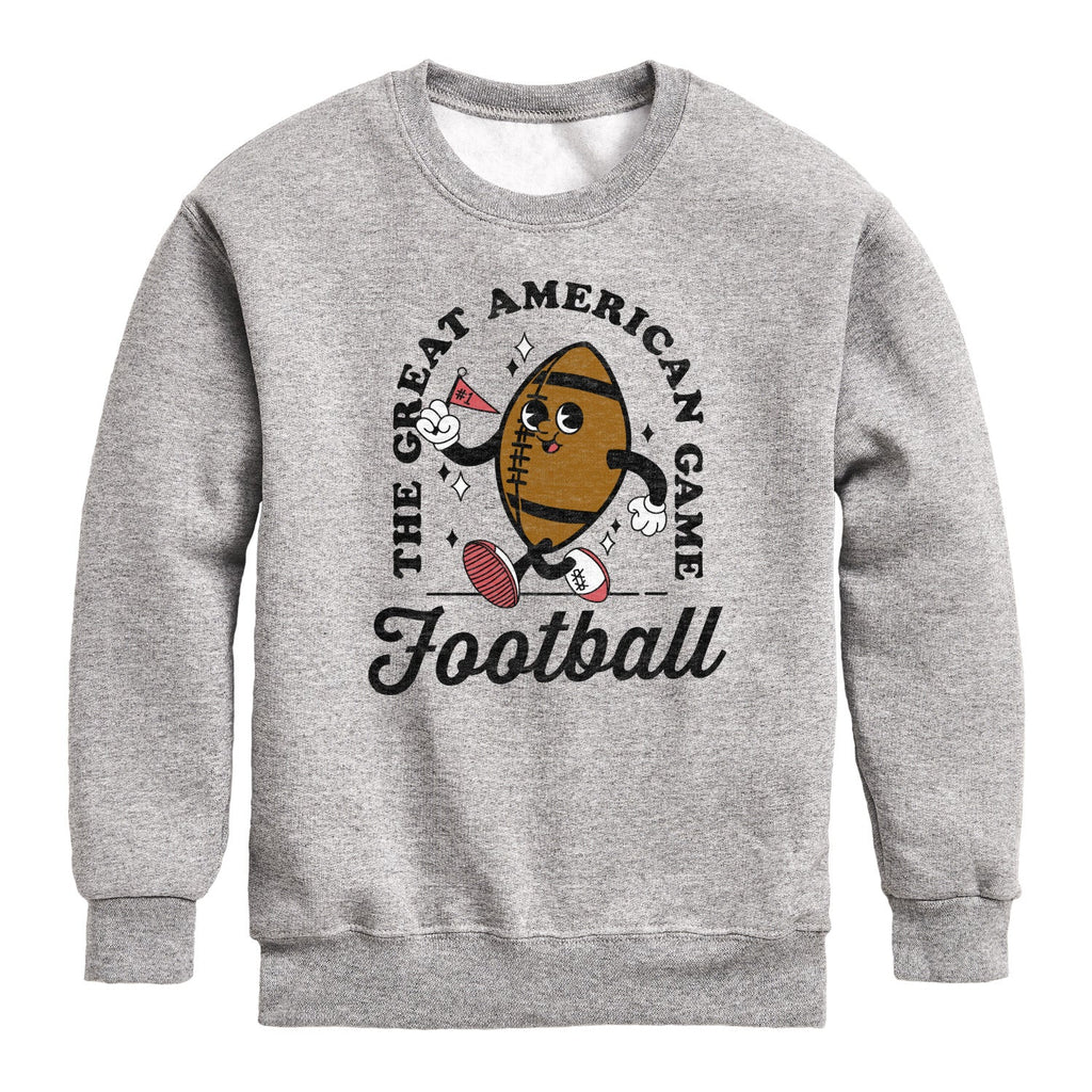 Instant Message - Vintage Football Mascot - Youth Crew Fleece Sweatshirt