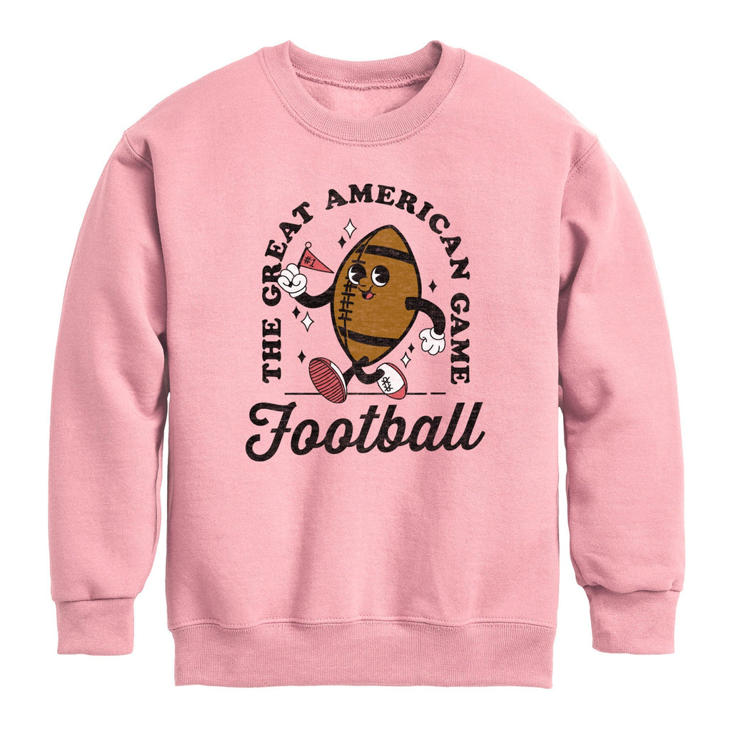 Instant Message - Vintage Football Mascot - Youth Crew Fleece Sweatshirt