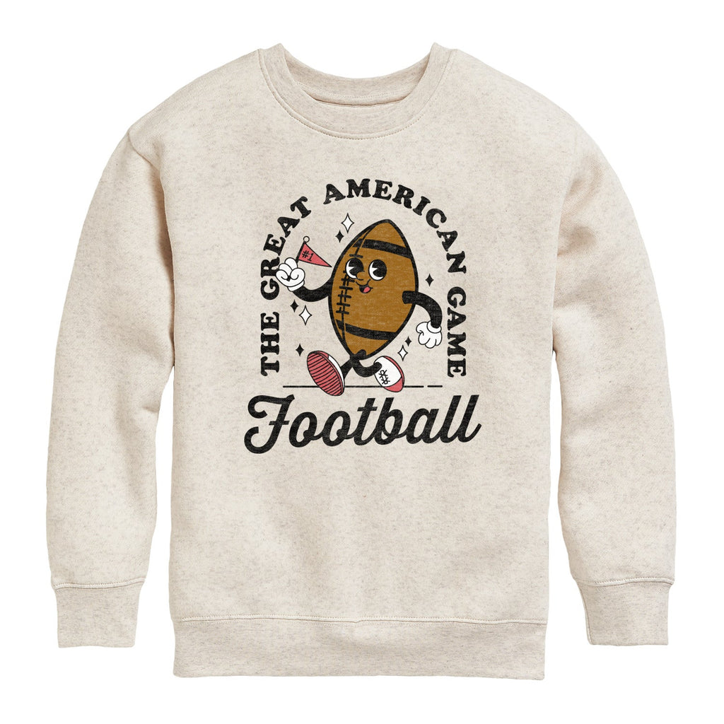 Instant Message - Vintage Football Mascot - Youth Crew Fleece Sweatshirt