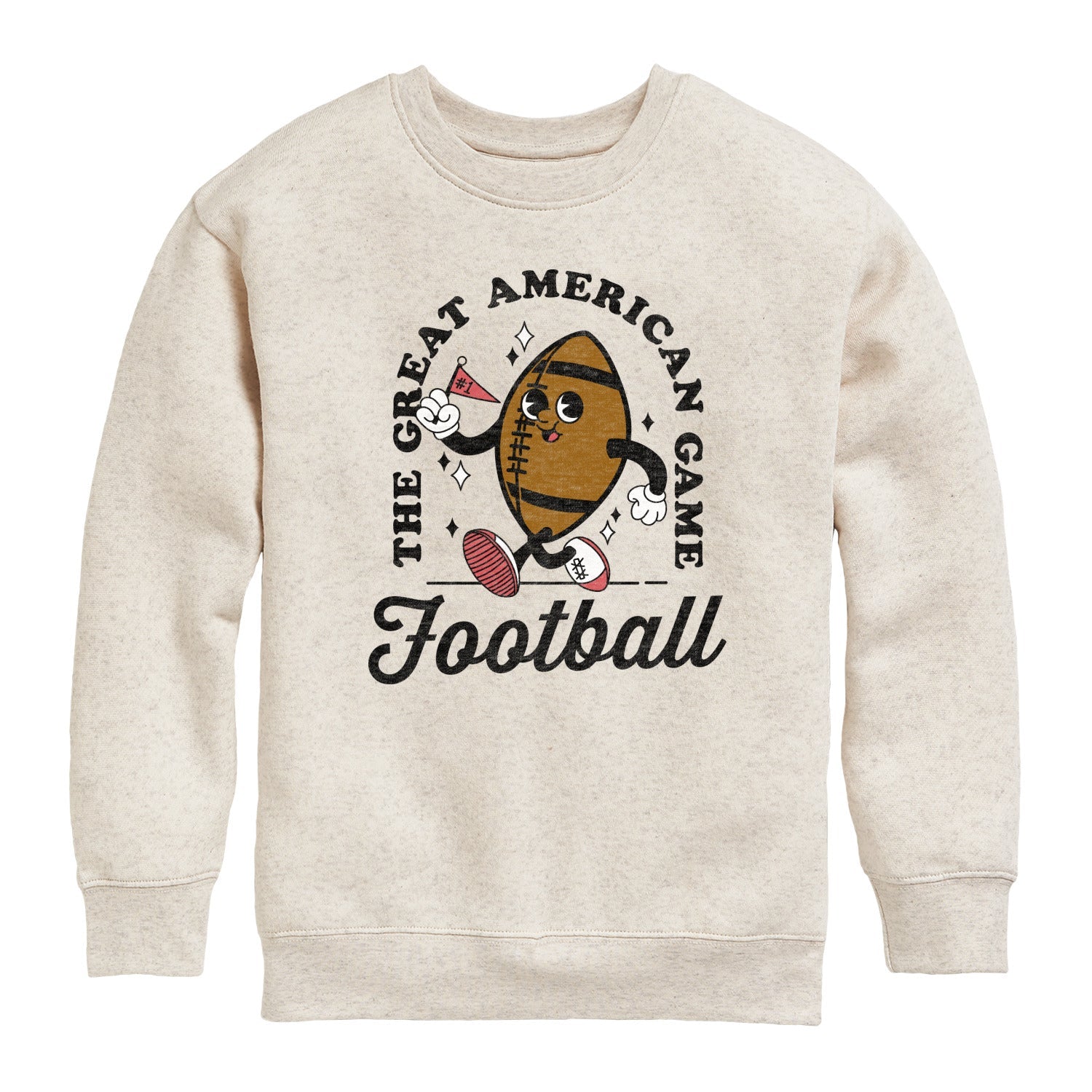Instant Message - Vintage Football Mascot - Youth Crew Fleece Sweatshirt