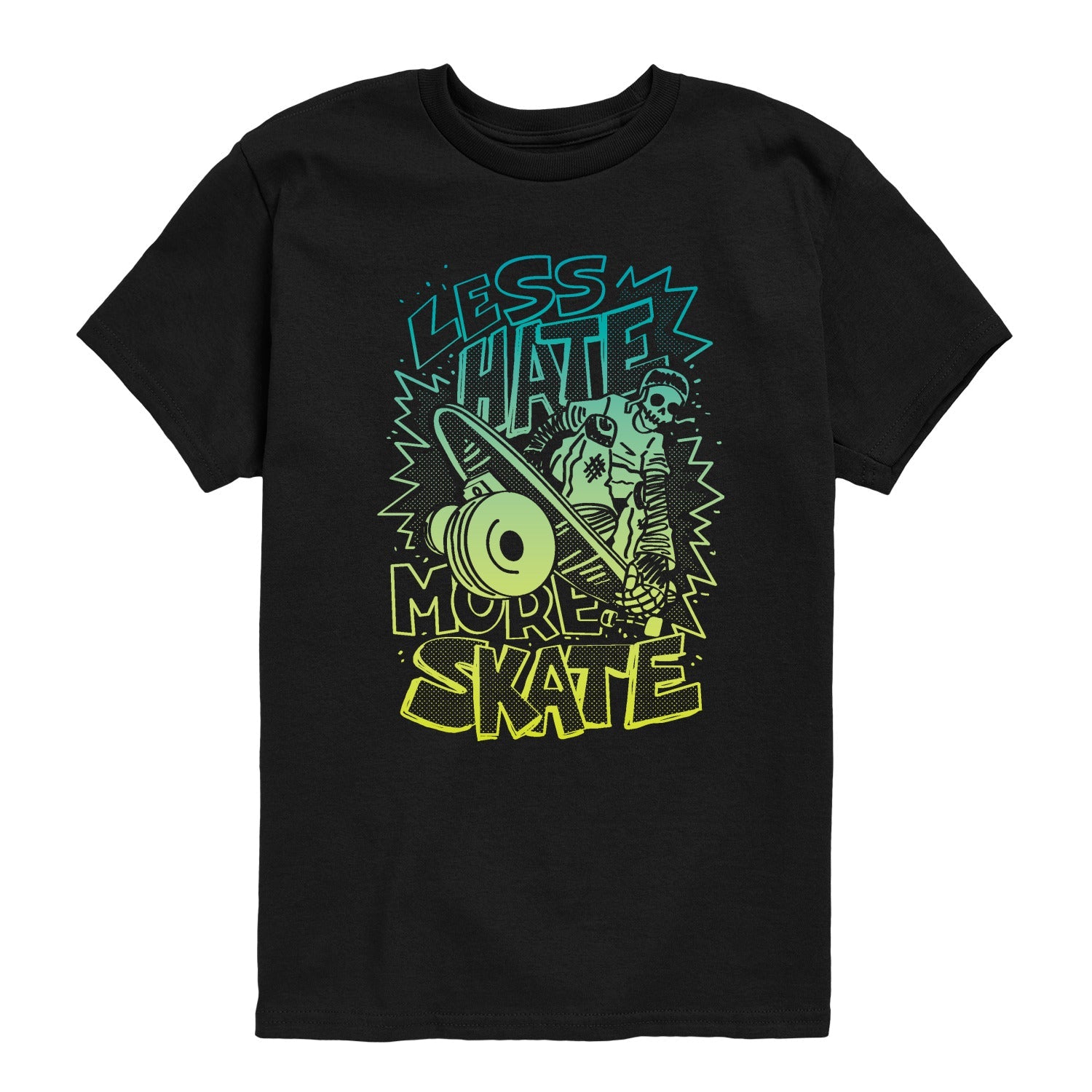 Instant Message - Less Hate More Skate - Youth Short Sleeve Graphic T-shirt