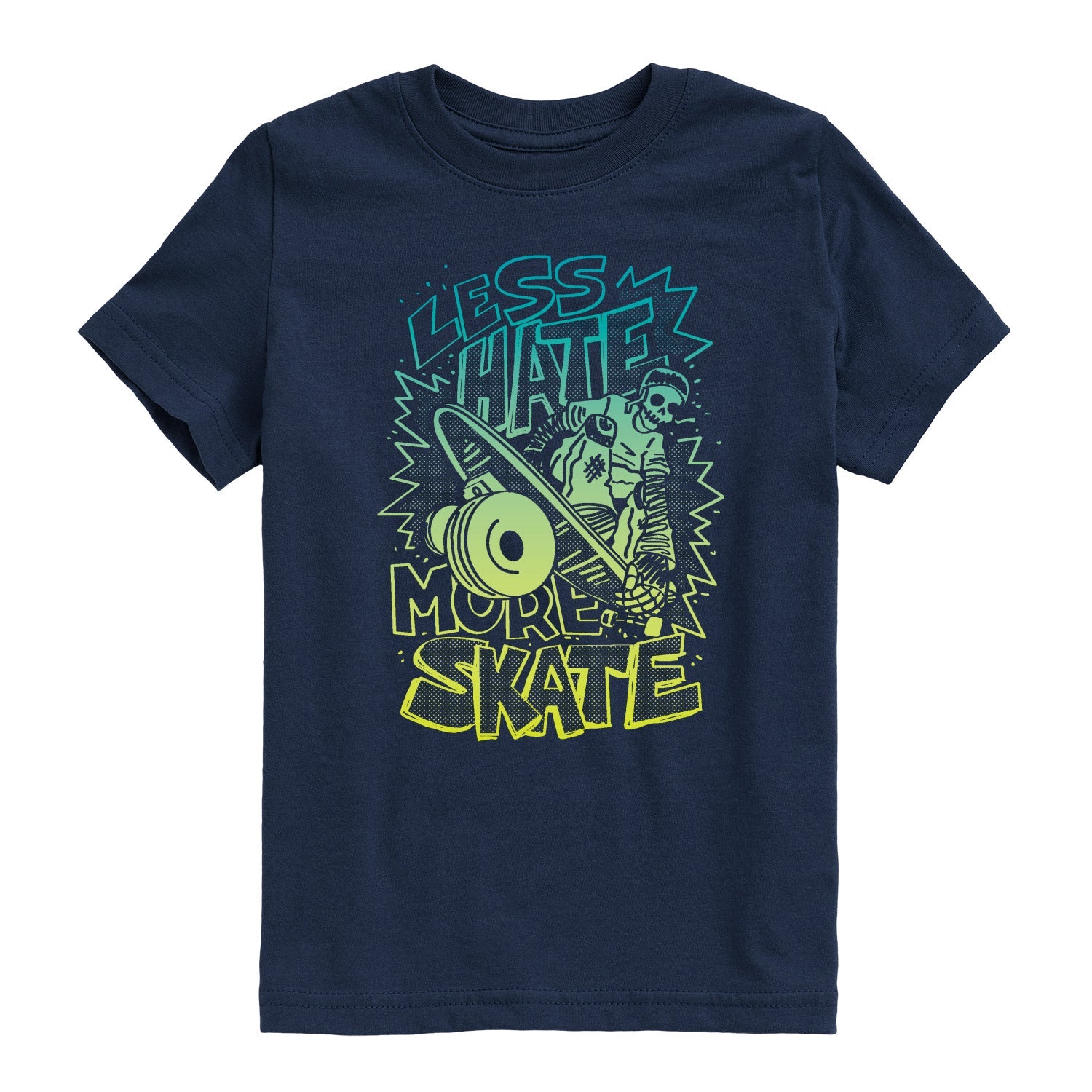 Instant Message - Less Hate More Skate - Youth Short Sleeve Graphic T-shirt