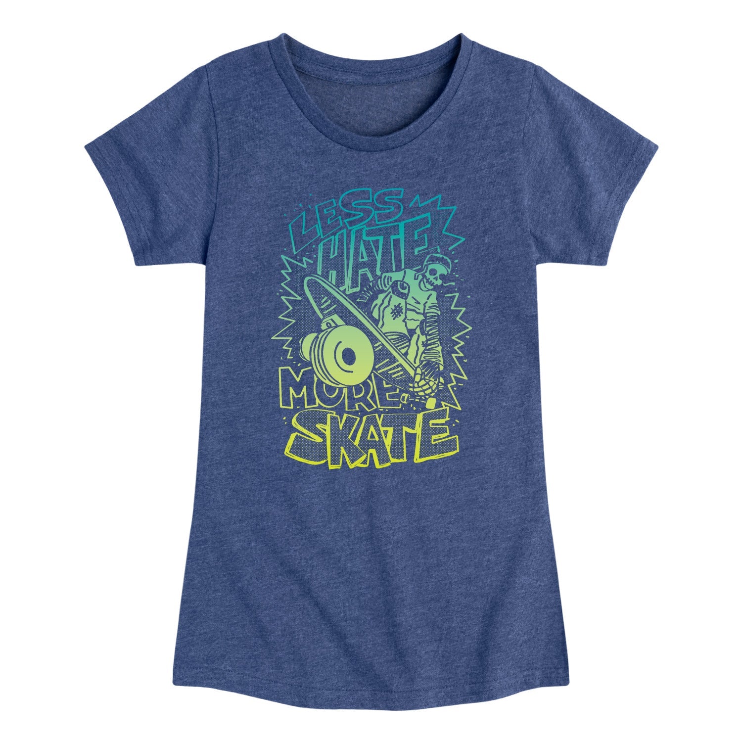Instant Message - Less Hate More Skate - Youth Girls Short Sleeve T-shirt
