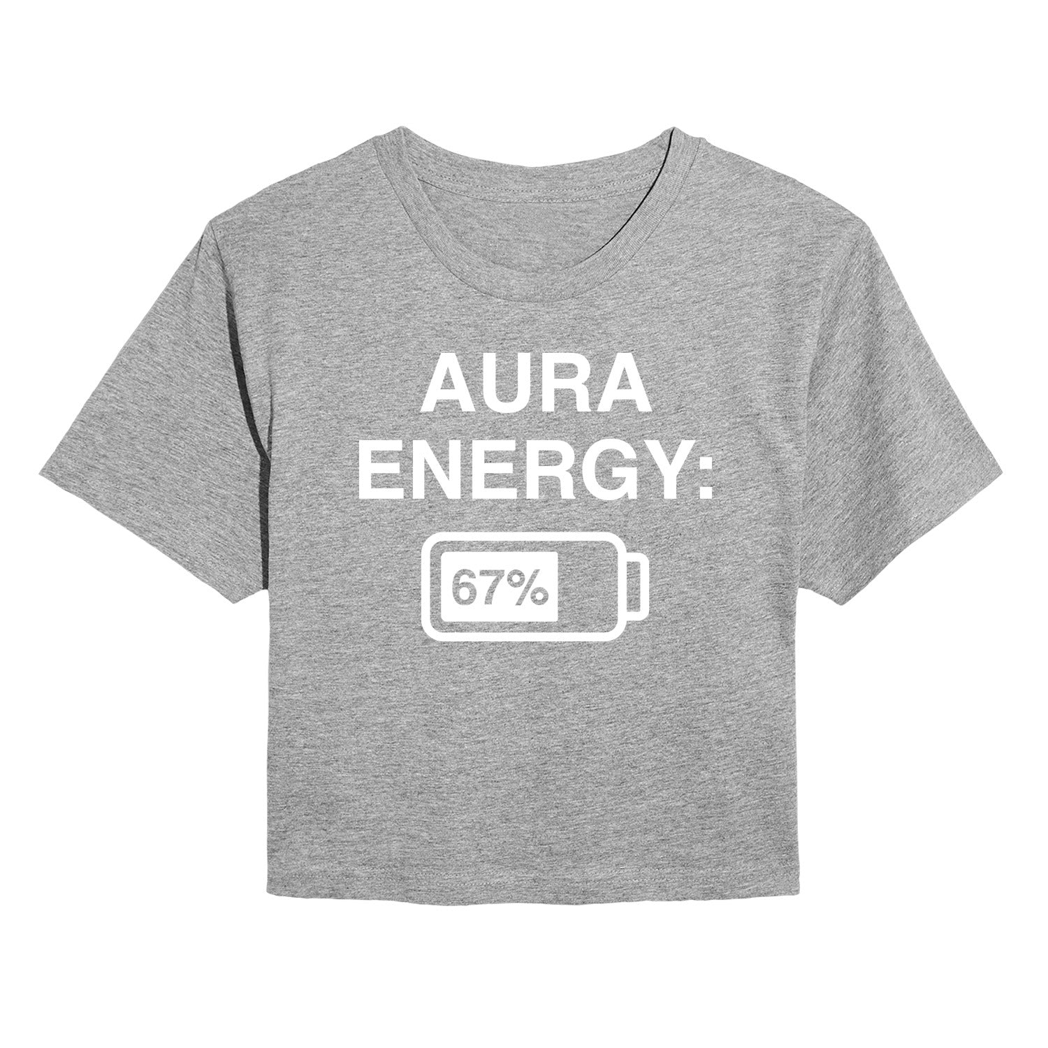 Instant Message - Aura Energy 67 - Juniors Cropped Short Sleeve Graphic T-Shirt