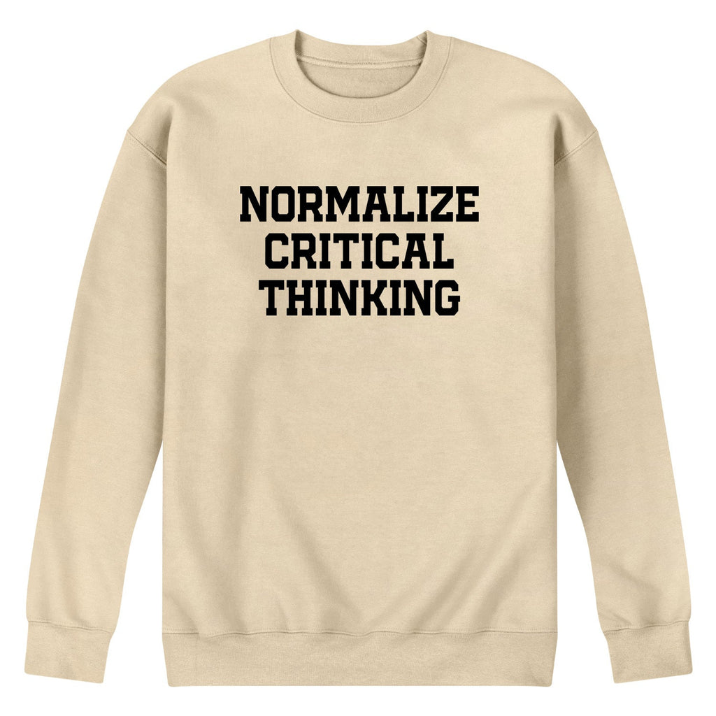 Instant Message - Normalize Critical Thinking - Men's Long Sleeve Crew Fleece Sweatshirt