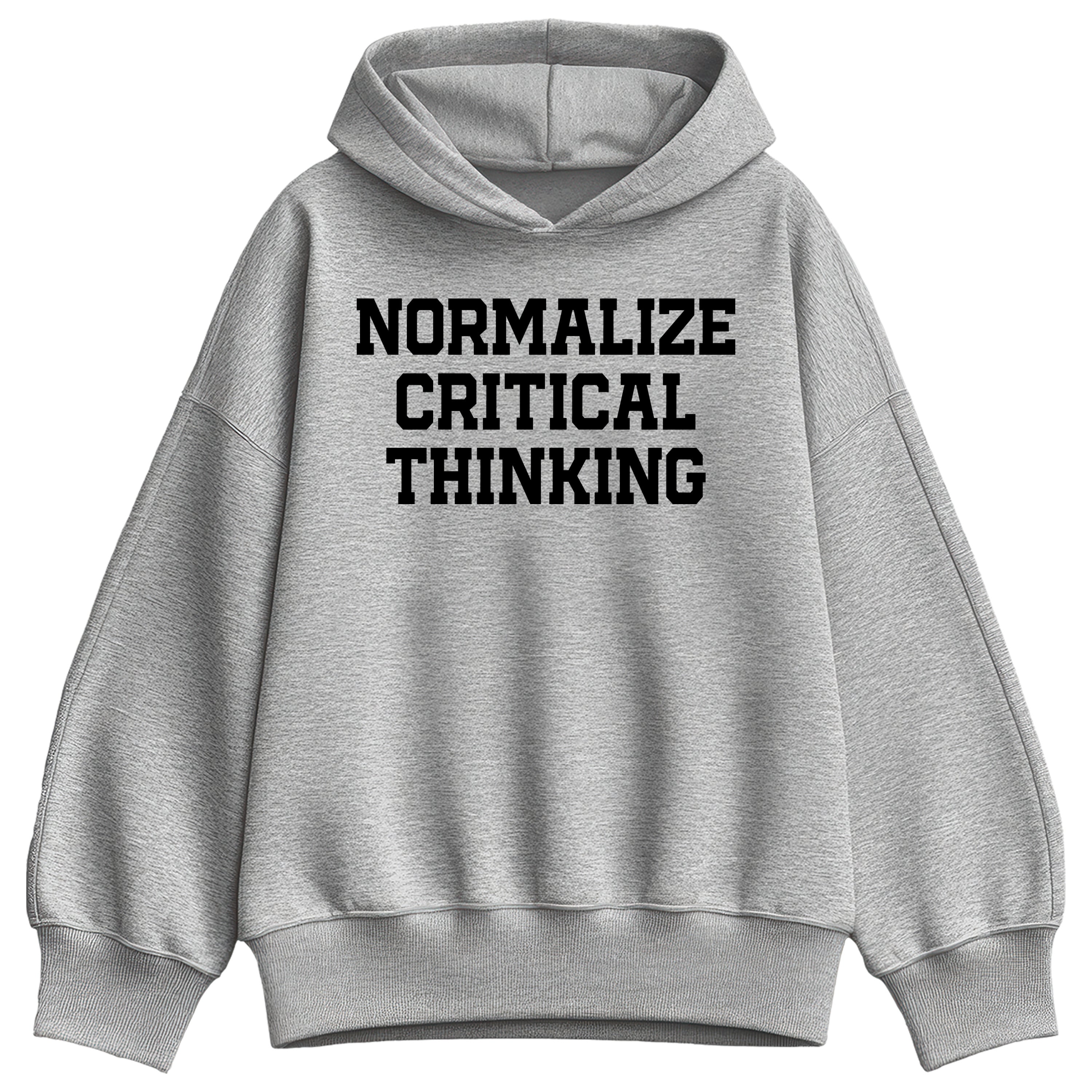 Instant Message - Normalize Critical Thinking - Women's Oversized Fleece Hoodie Sweatshirt