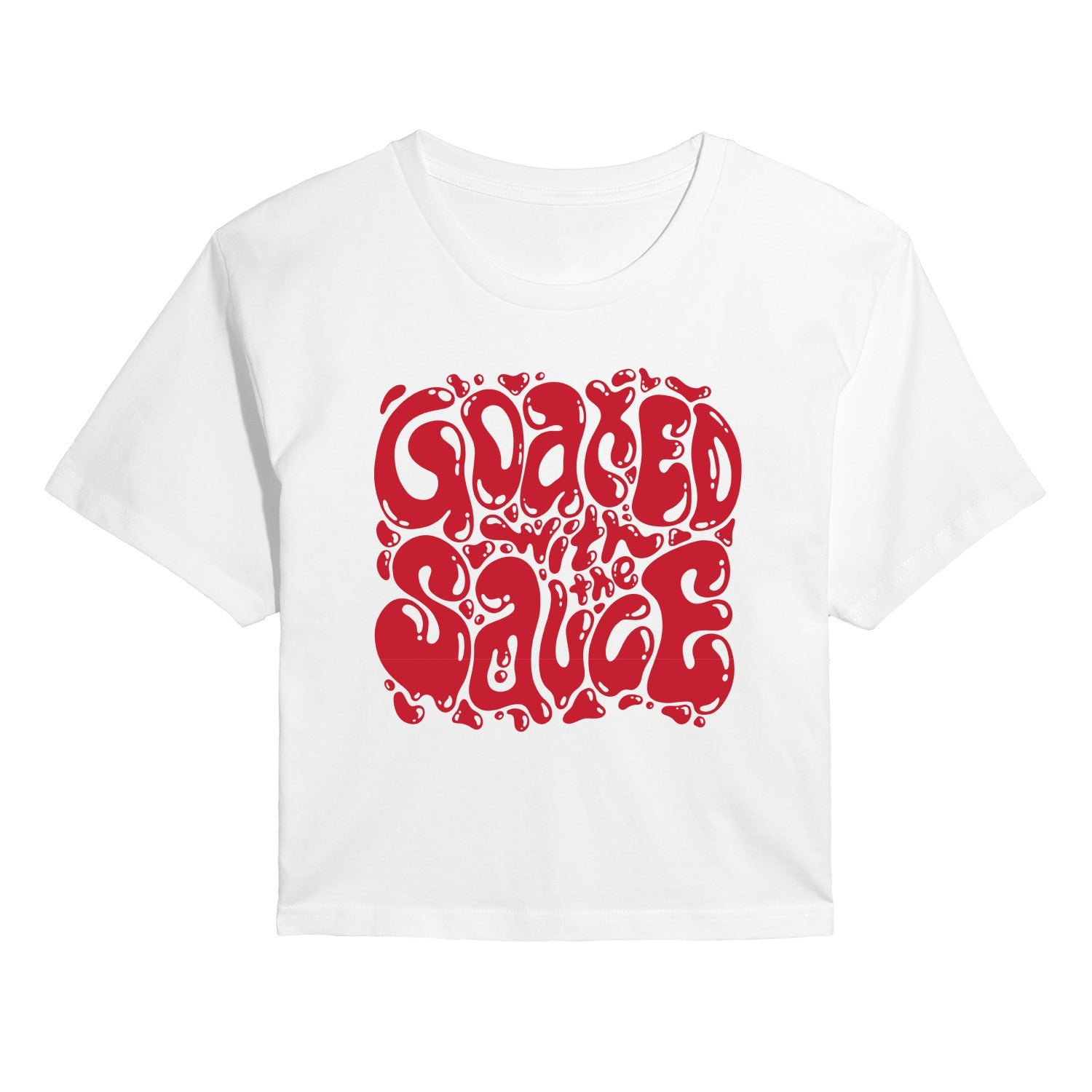 Instant Message - Goated With the Sauce - Juniors Cropped Short Sleeve Graphic T-Shirt
