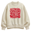 Instant Message - Goated With the Sauce - Women's Oversized Fleece Crew Sweatshirt