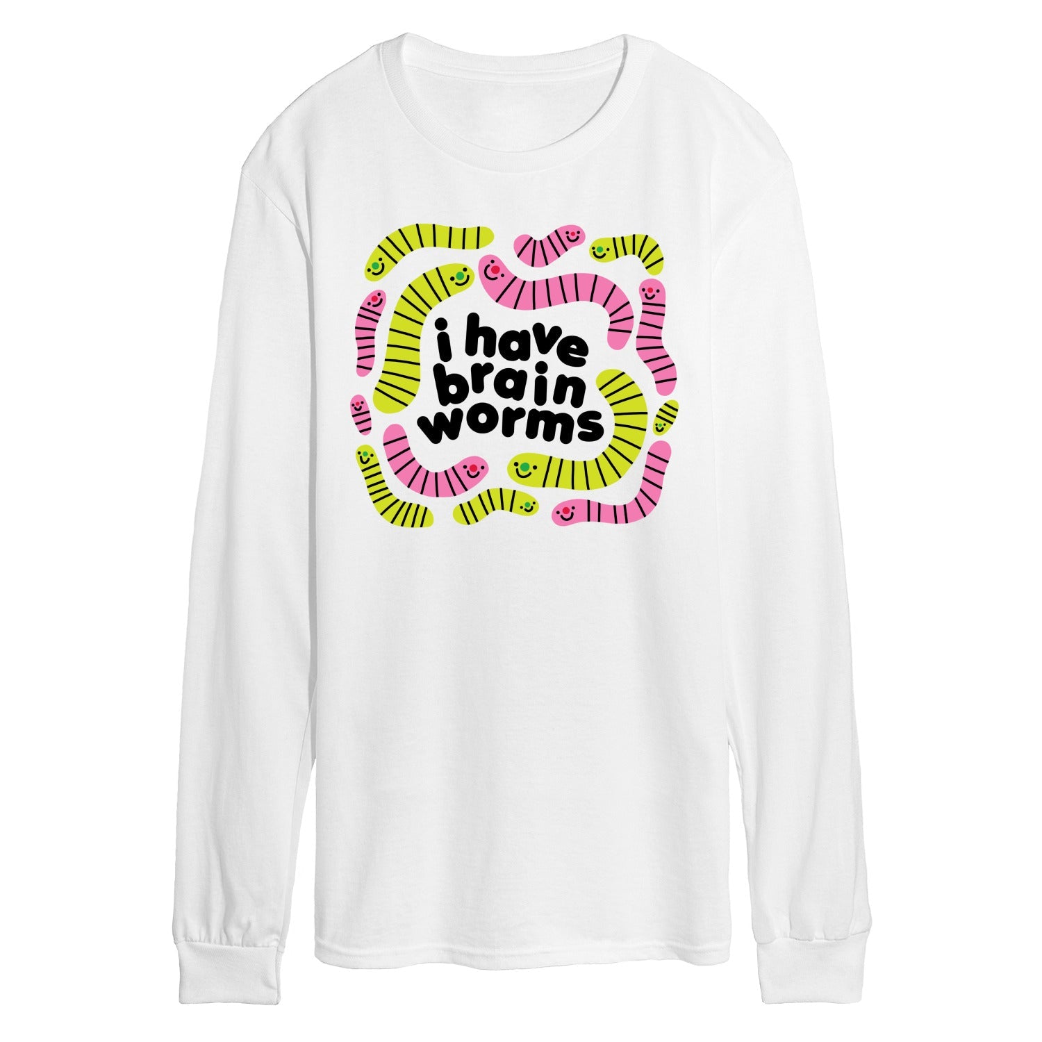 Instant Message - I Have Brain Worms - Men's Long Sleeve Graphic T-Shirt