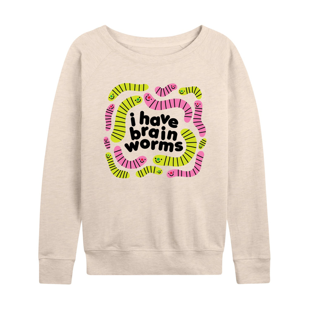 Instant Message - I Have Brain Worms - Women's French Terry Long Sleeve Pullover