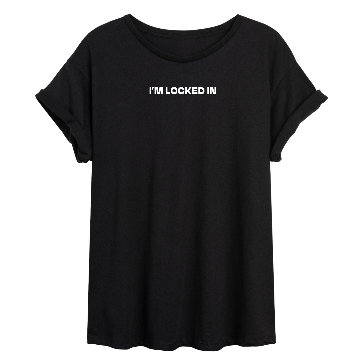 Instant Message - I'm Locked In - Juniors Oversized Graphic T-Shirt