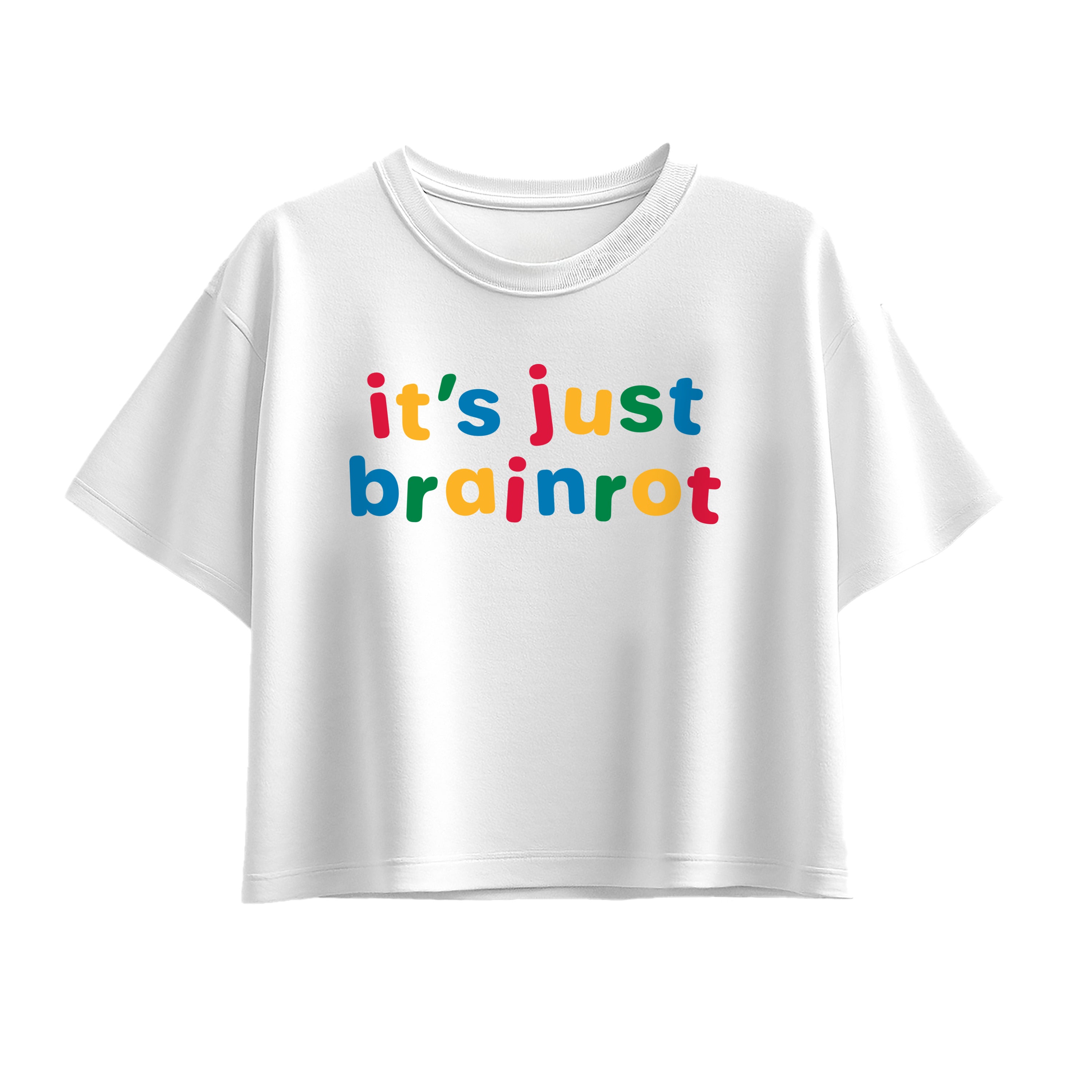 Instant Message - Just Brainrot - Youth Girl Short Sleeve Boxy Tee