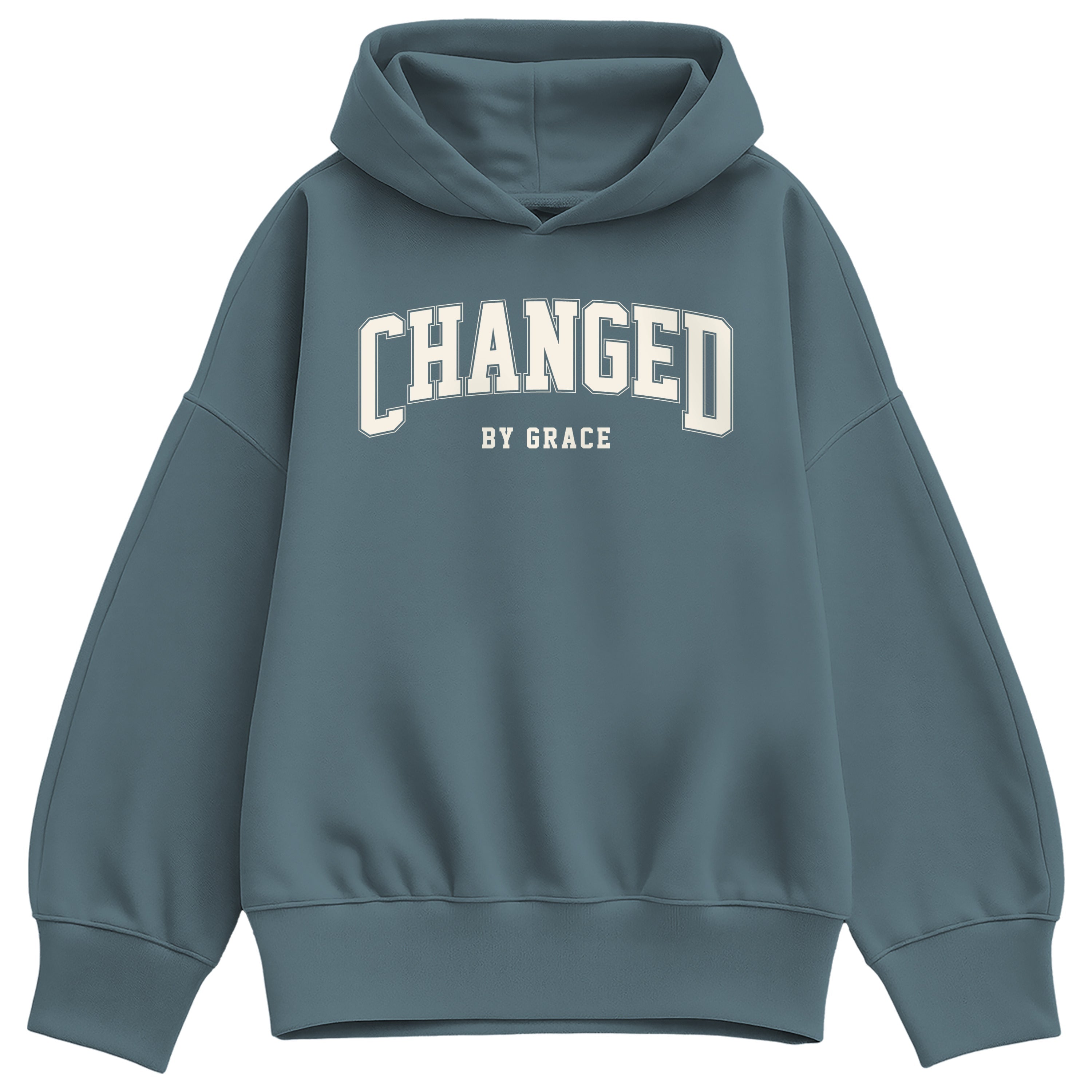 Instant Message - Changed By Grace Collegiate - Ladies Oversized Fleece Hoodie Sweatshirt