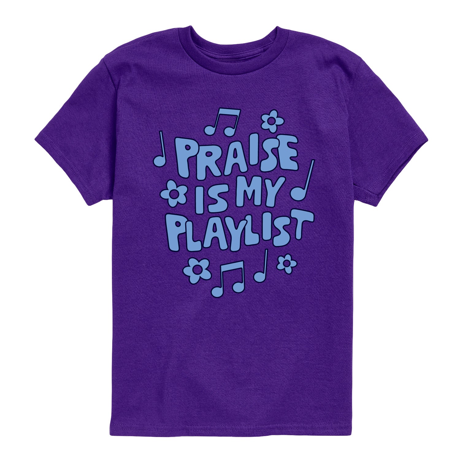 Instant Message - Praise Is My Playlist - Youth Short Sleeve Graphic T-Shirt