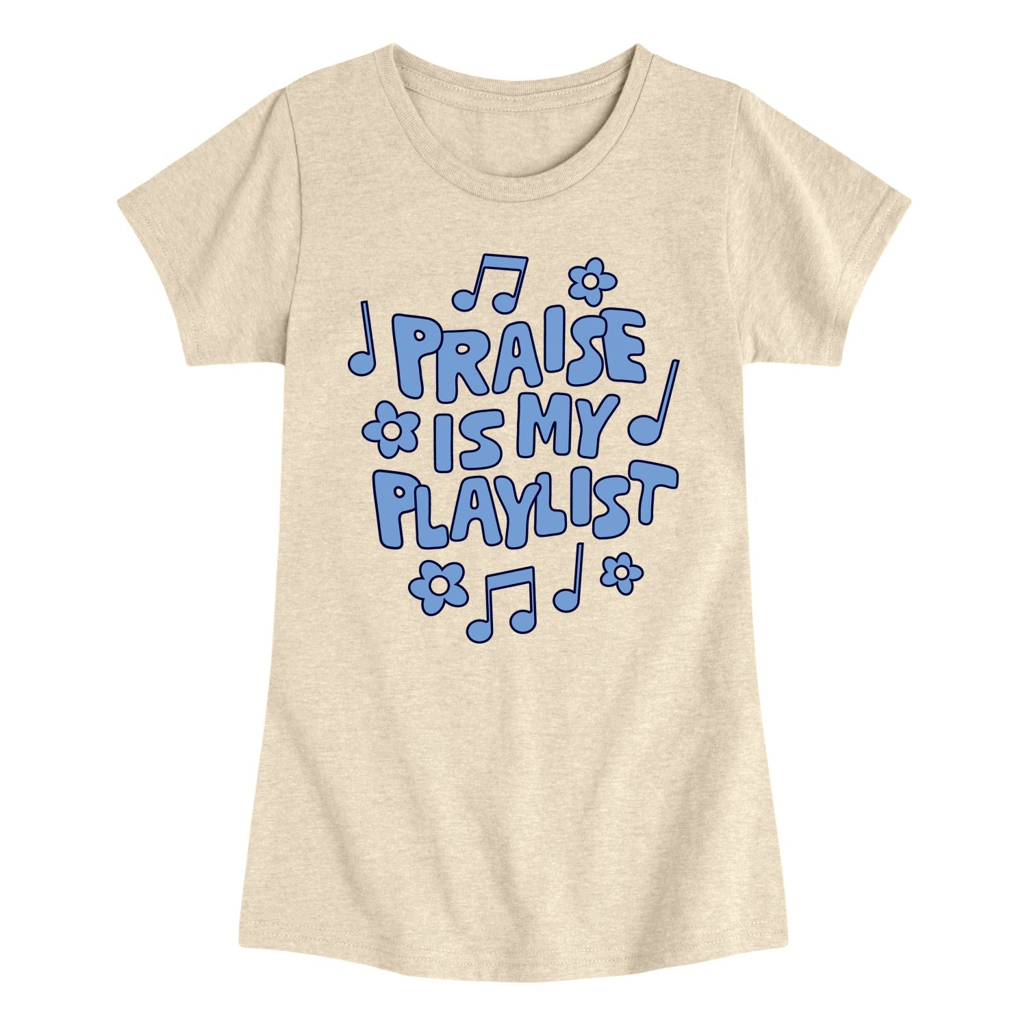 Instant Message - Praise Is My Playlist - Youth Girls Short Sleeve T-Shirt