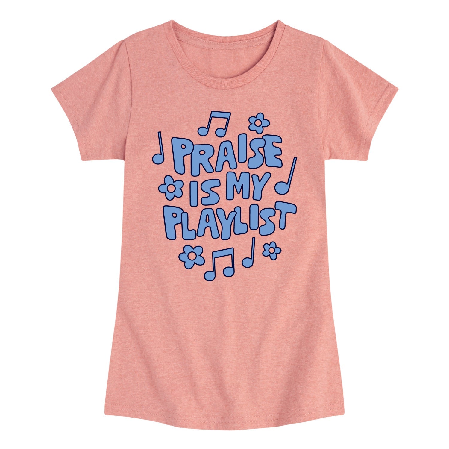 Instant Message - Praise Is My Playlist - Youth Girls Short Sleeve T-Shirt