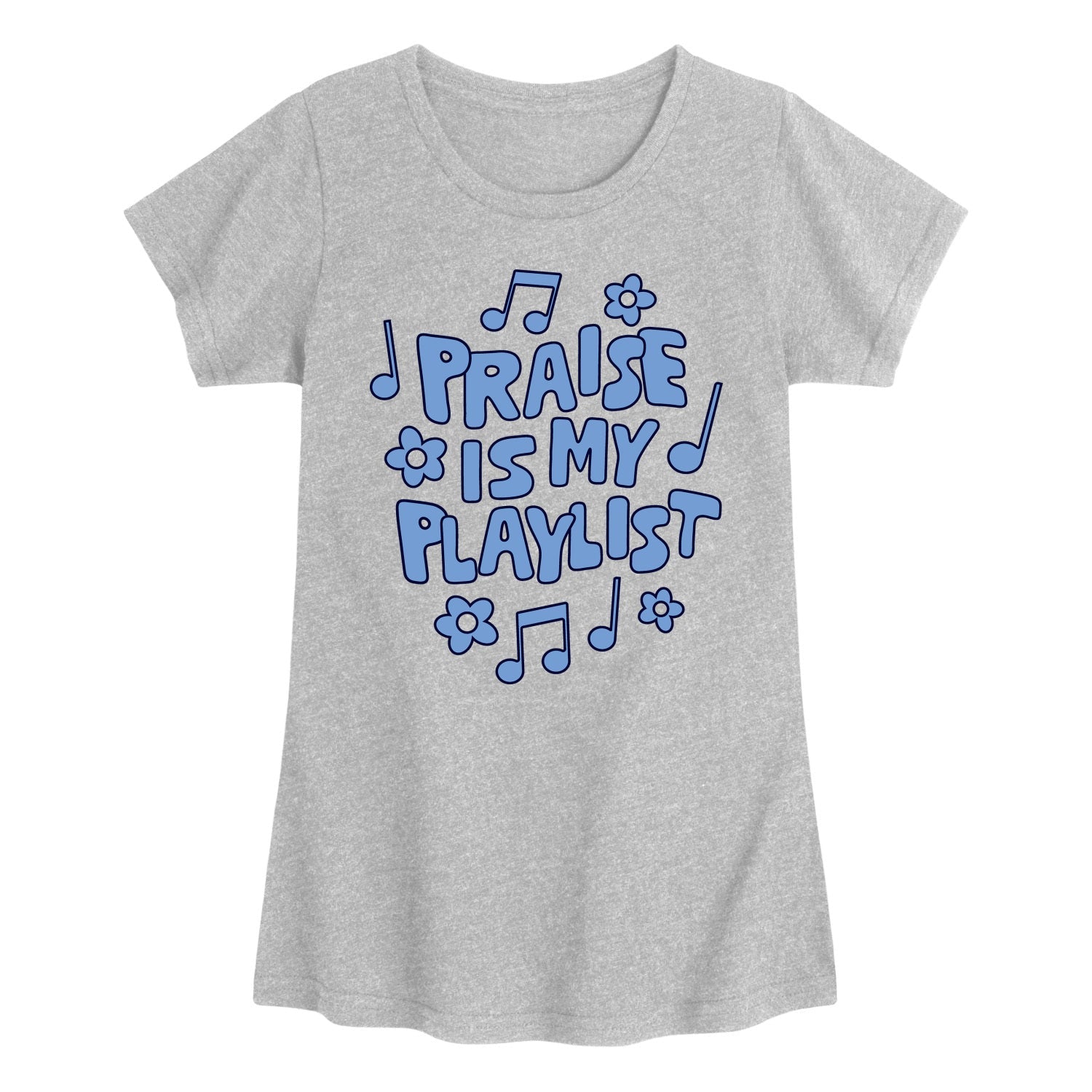 Instant Message - Praise Is My Playlist - Youth Girls Short Sleeve T-Shirt