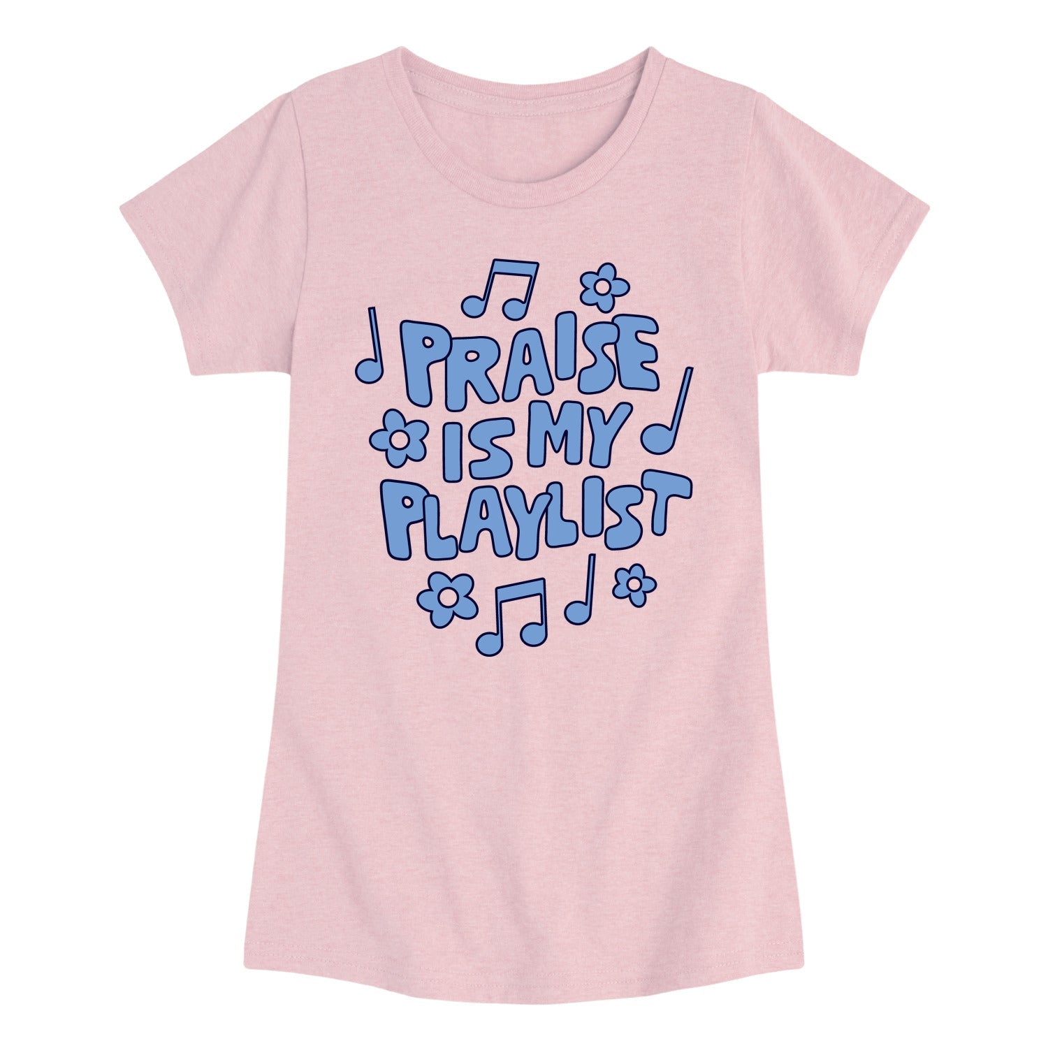 Instant Message - Praise Is My Playlist - Youth Girls Short Sleeve T-Shirt