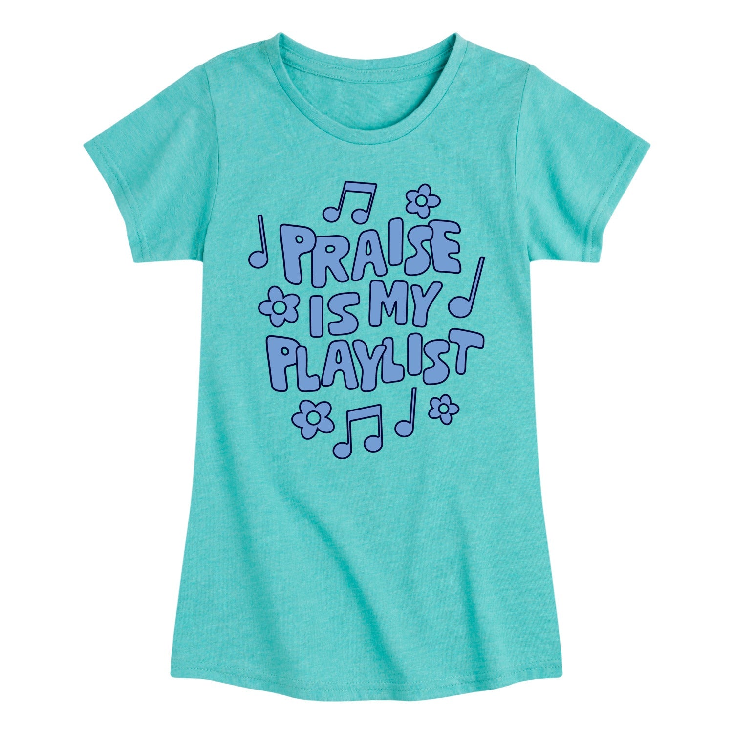 Instant Message - Praise Is My Playlist - Youth Girls Short Sleeve T-Shirt