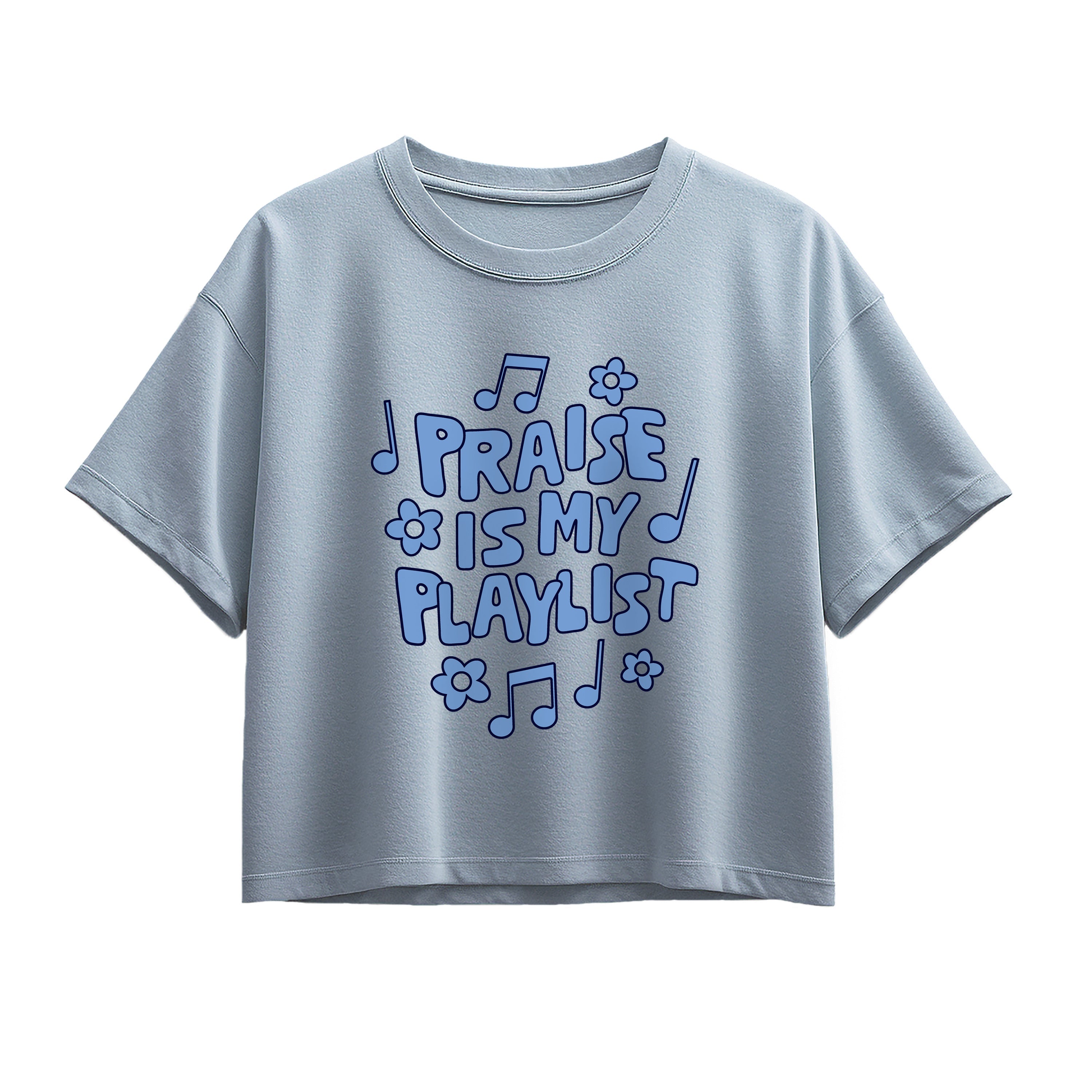 Instant Message - Praise Is My Playlist - Youth Girl Short Sleeve Boxy Tee