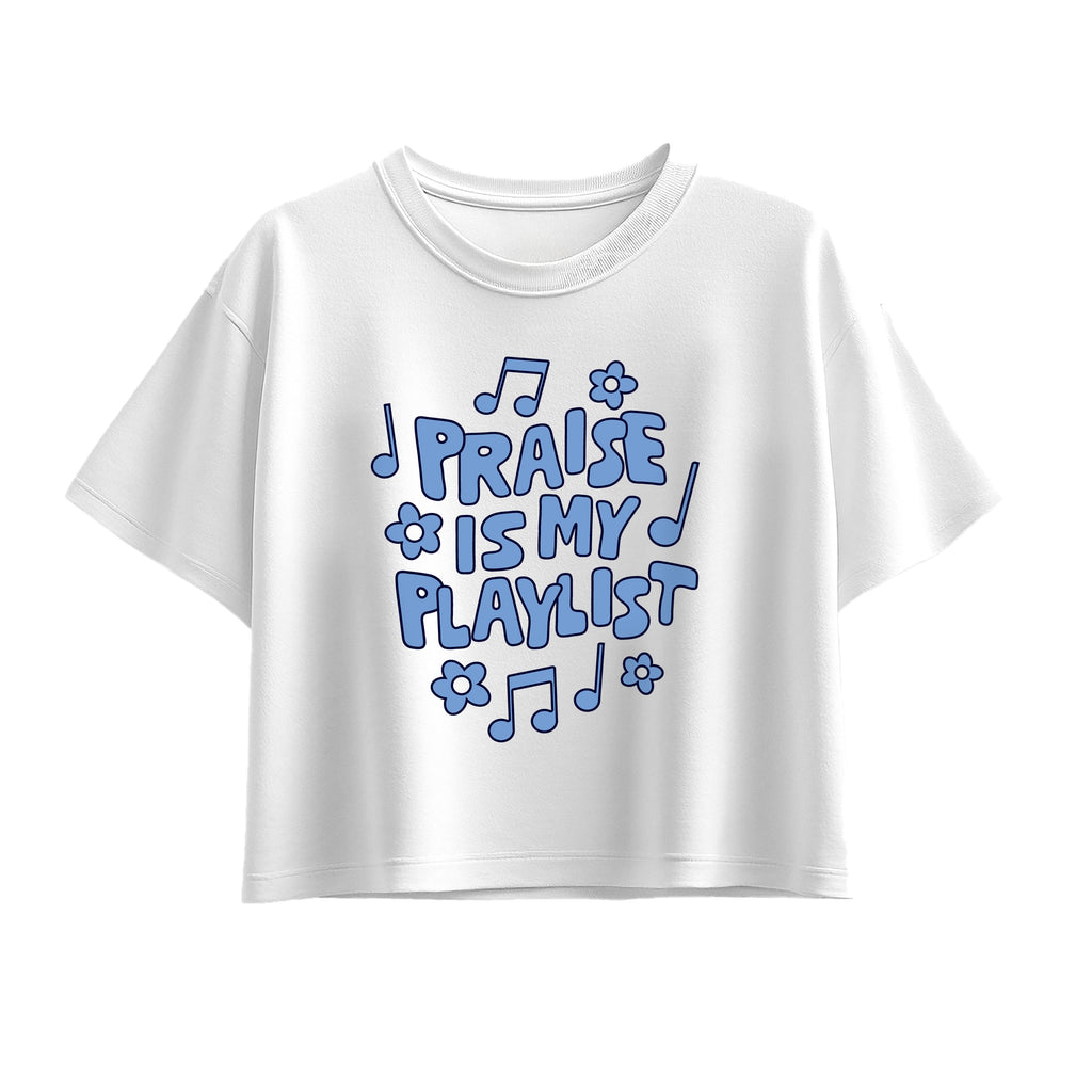 Instant Message - Praise Is My Playlist - Youth Girl Short Sleeve Boxy Tee