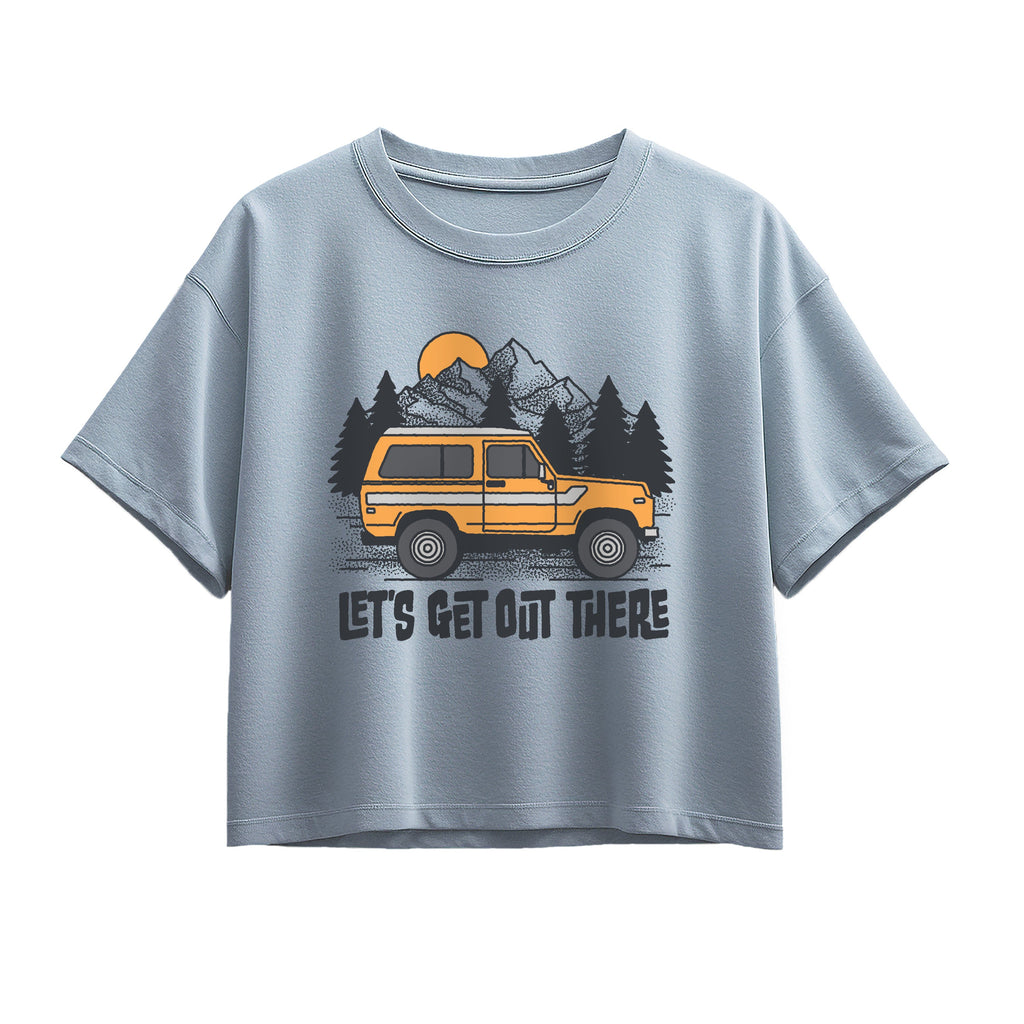 Instant Message - Let's Get Out There - Youth Girl Short Sleeve Boxy Tee