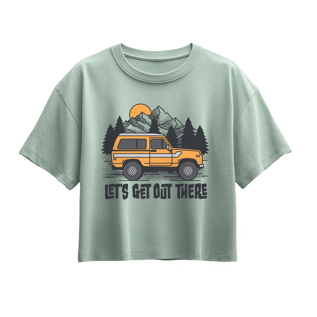 Instant Message - Let's Get Out There - Youth Girl Short Sleeve Boxy Tee