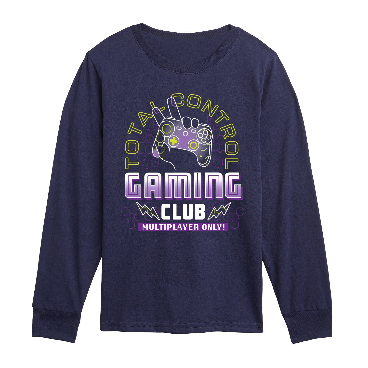 Instant Message - Total Control Gaming Club - Youth Long Sleeve Graphic T-Shirt